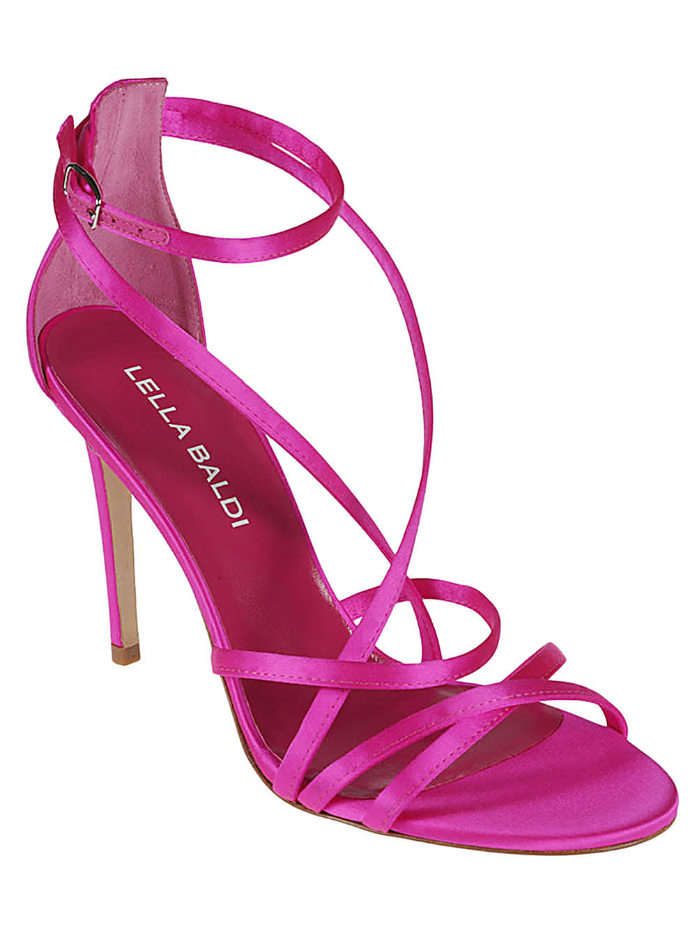 Lella Baldi Satin Sandals In Pink