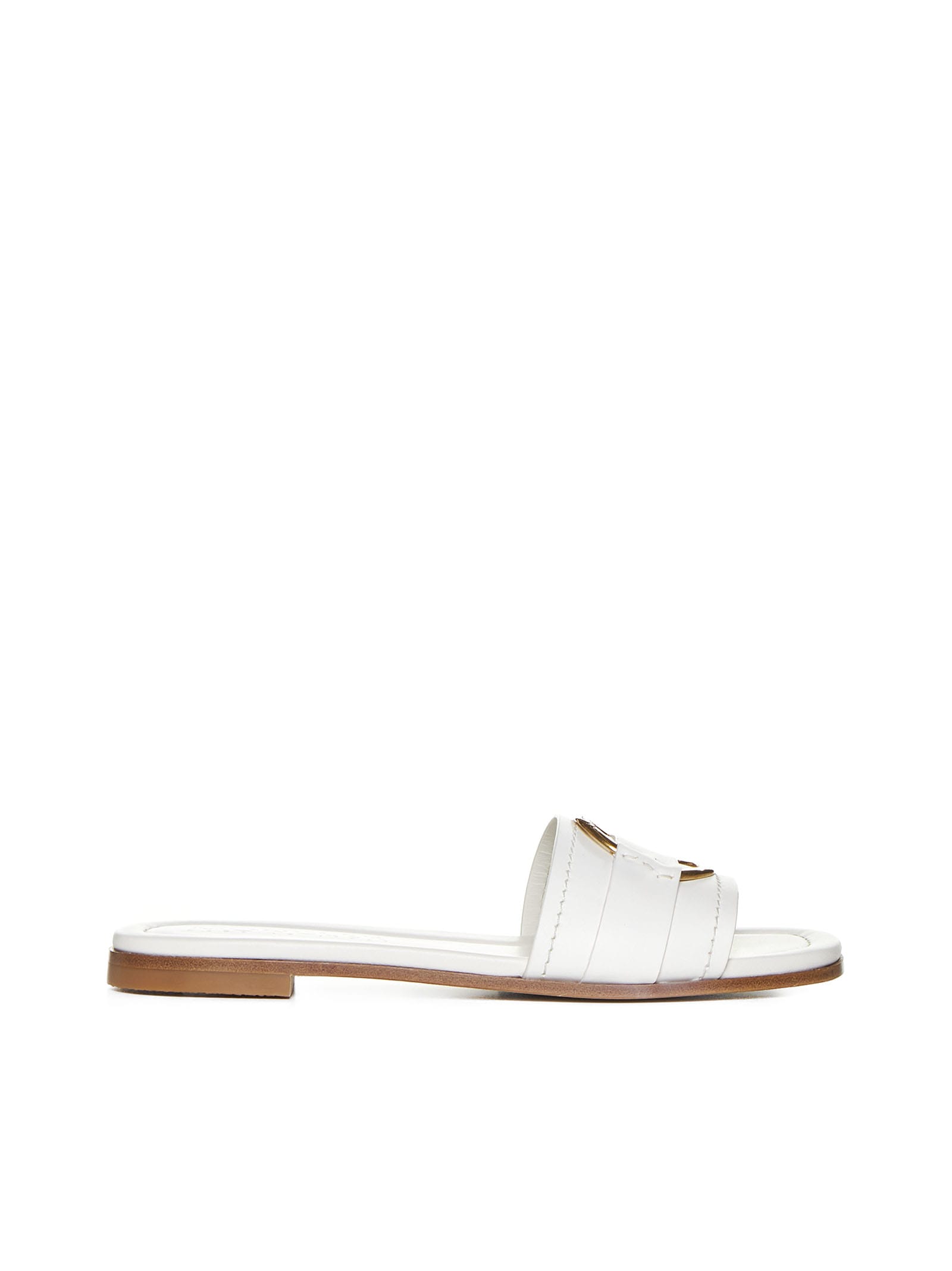 Moncler Sandals In Bianco
