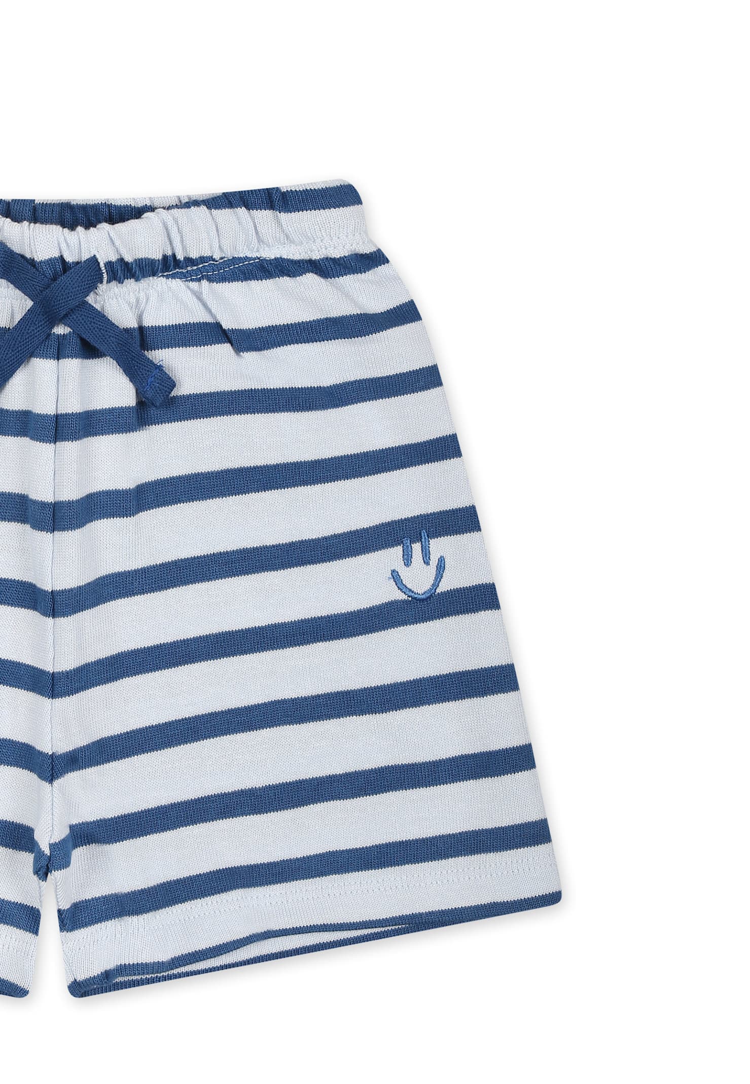 Molo Light Blue Shorts For Baby Boy With Smile In Light Blue