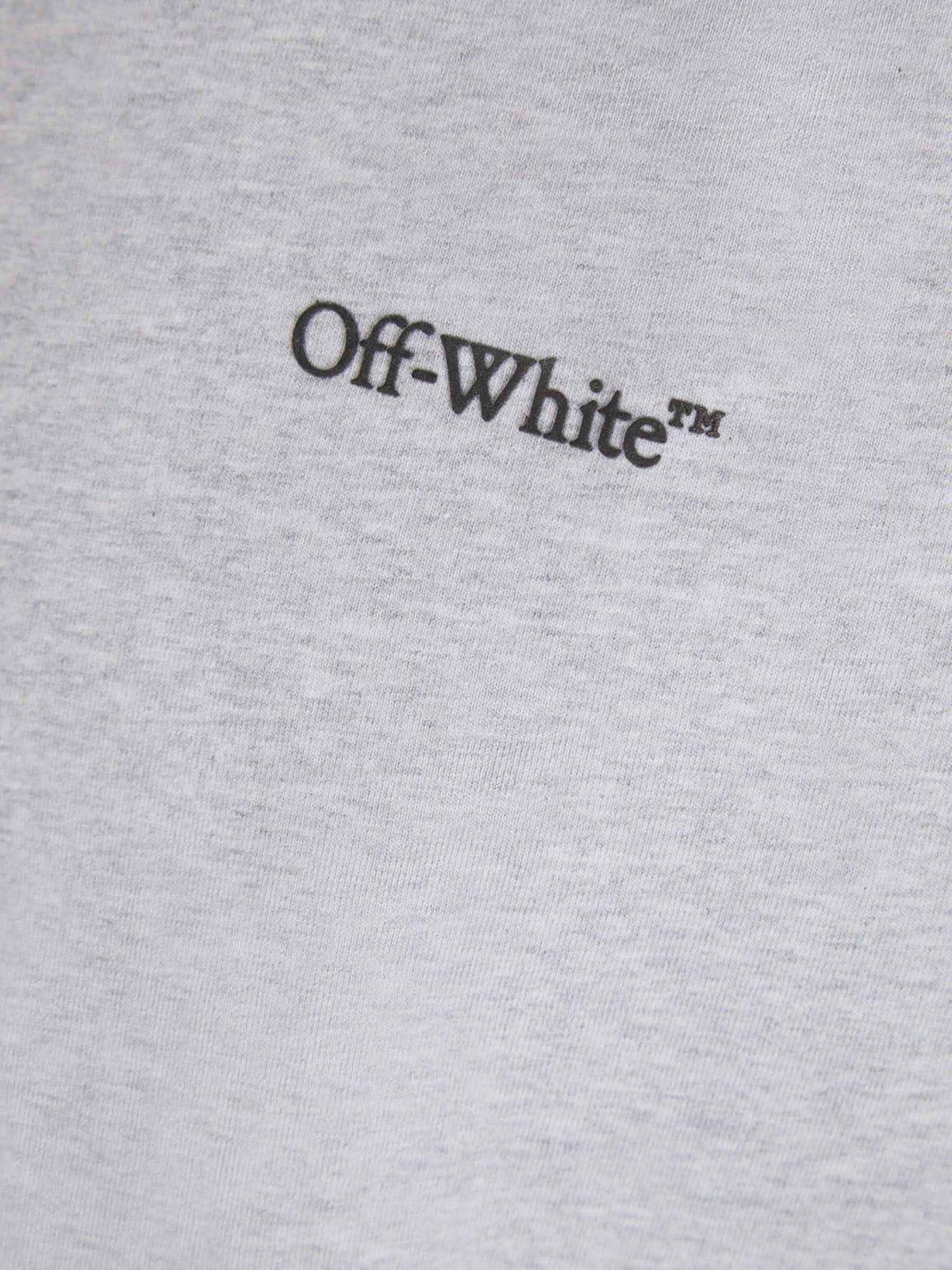 Shop Off-white Windy Arrow Skate Crewneck T-shirt In Light Grey Melange/black