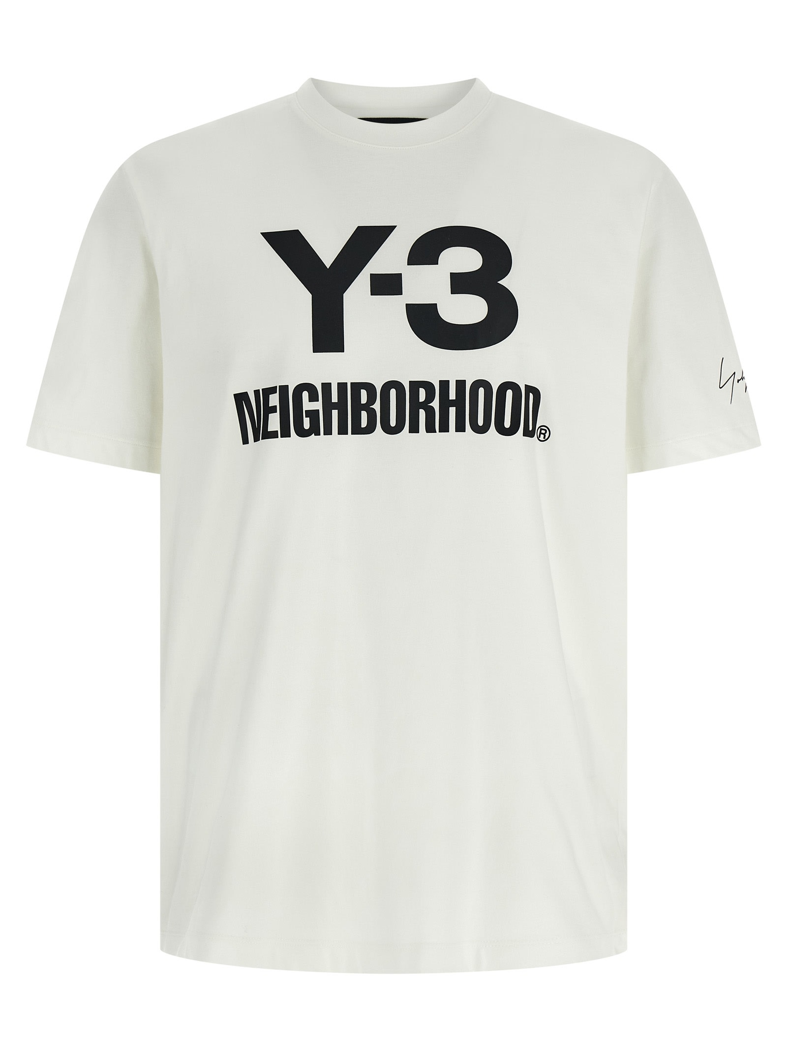 Y-3 Logo Printed Crew Neck T-shirt In White