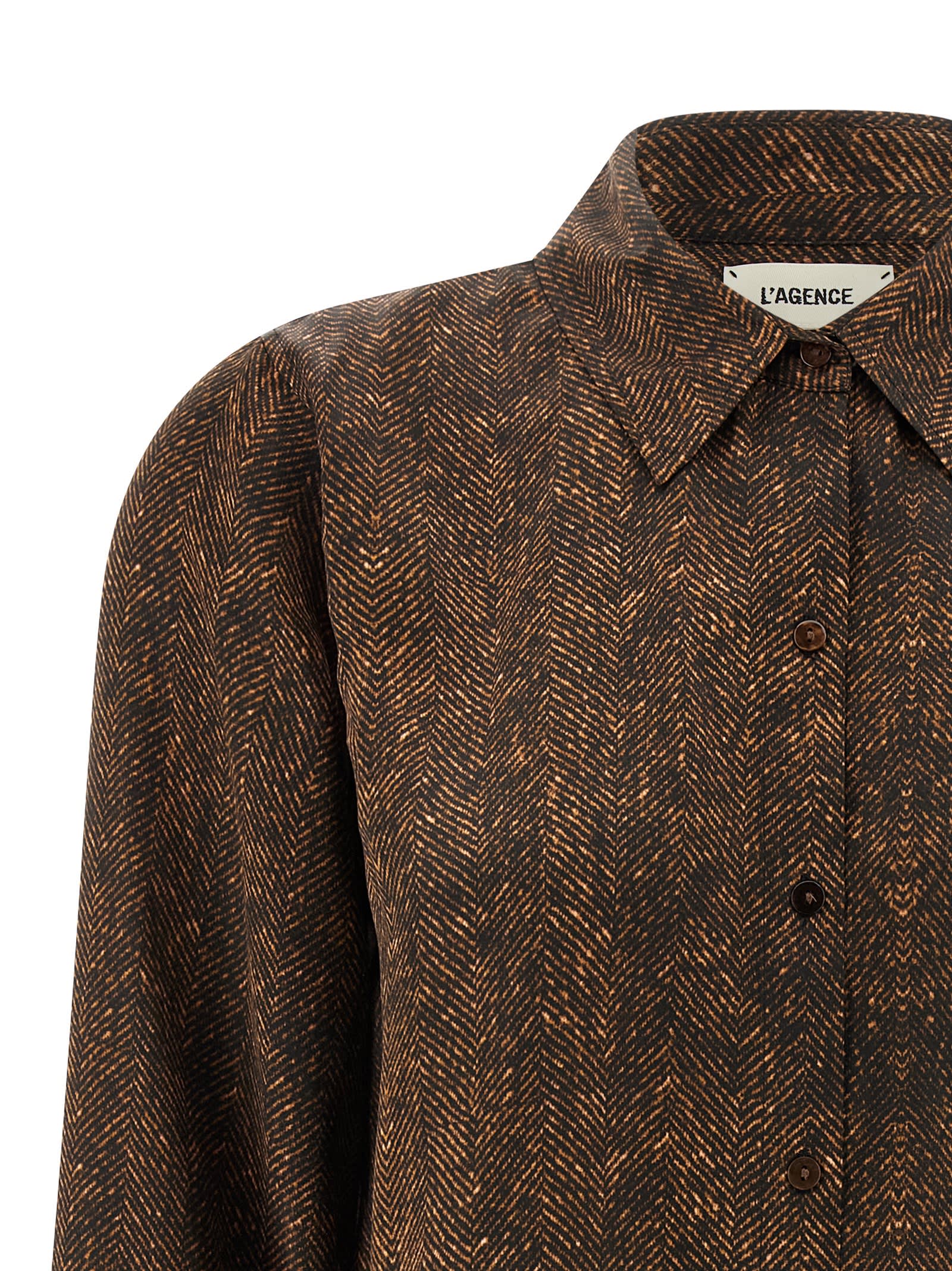 L'agence Tyler Shirt In Brown