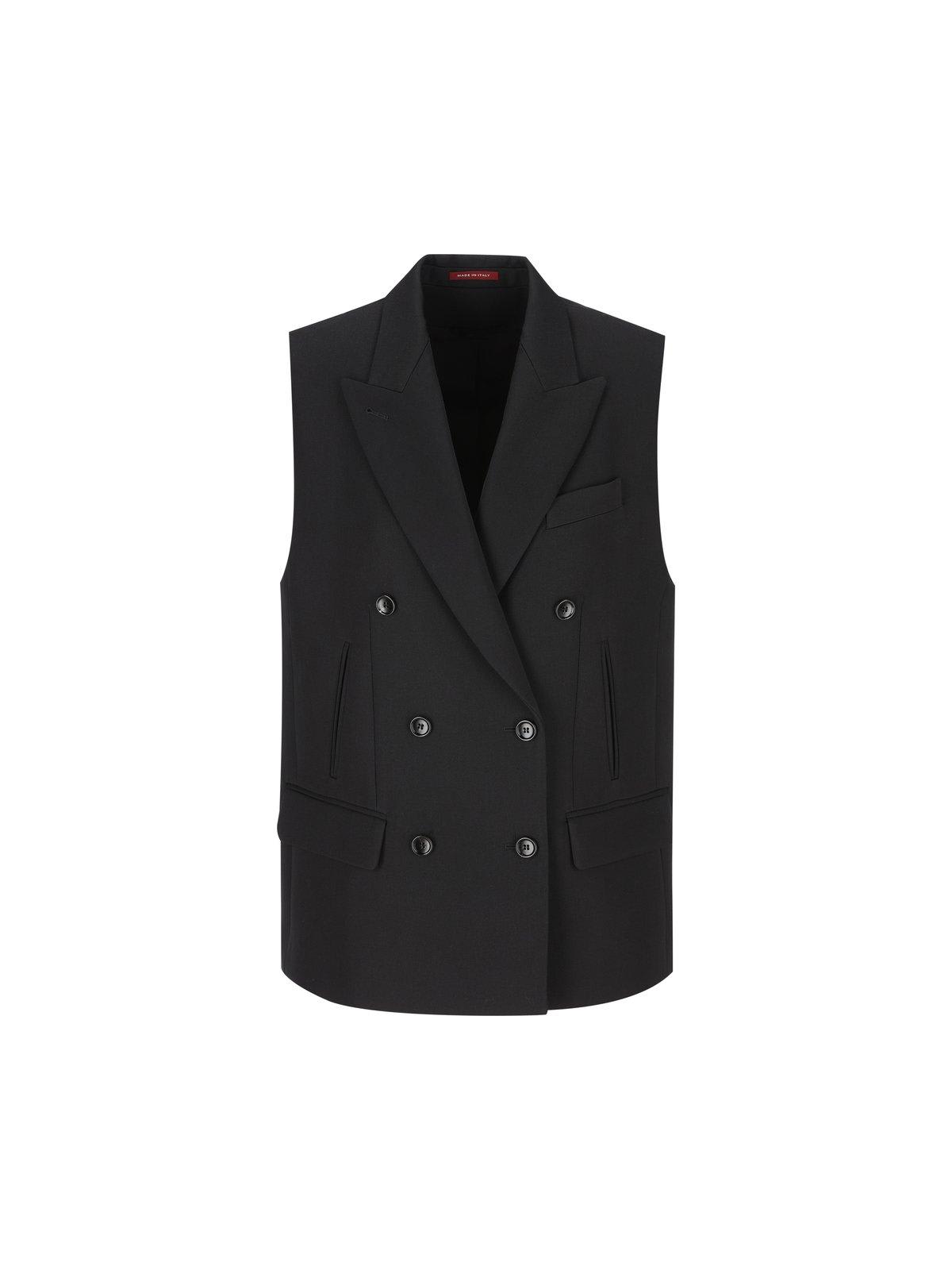 Shop Gucci Sleeveless Coat In Black