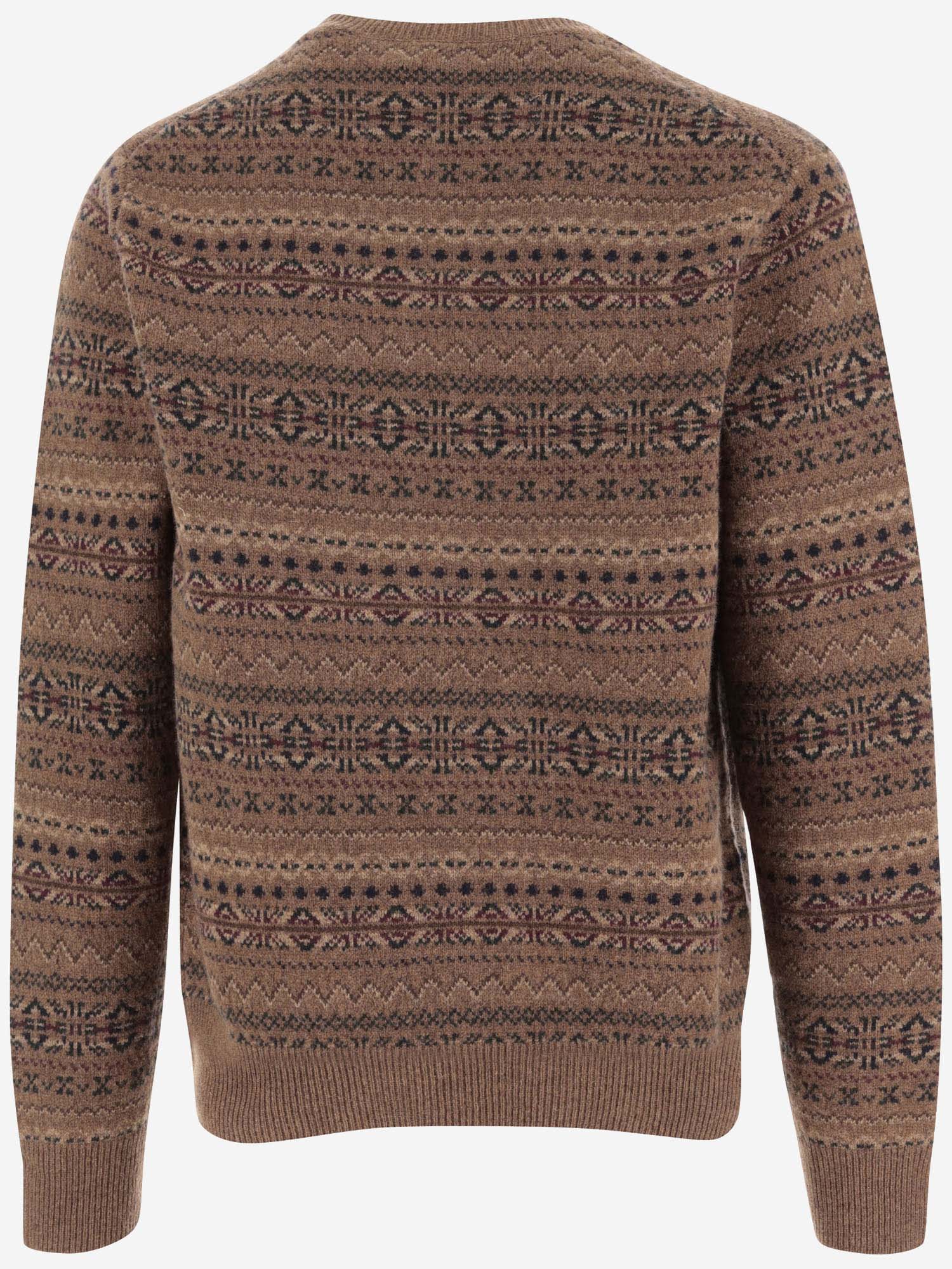 Shop Polo Ralph Lauren Wool Sweater With Geometric Pattern In Red