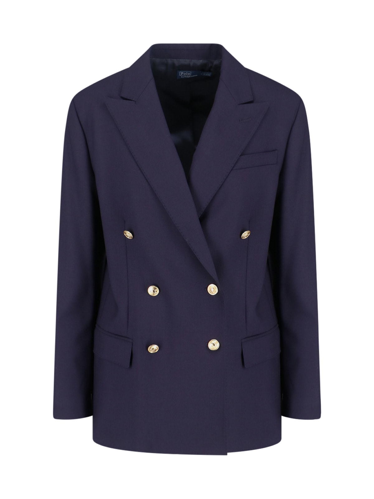 Polo Ralph Lauren Double-breasted Wool Blazer In Blue