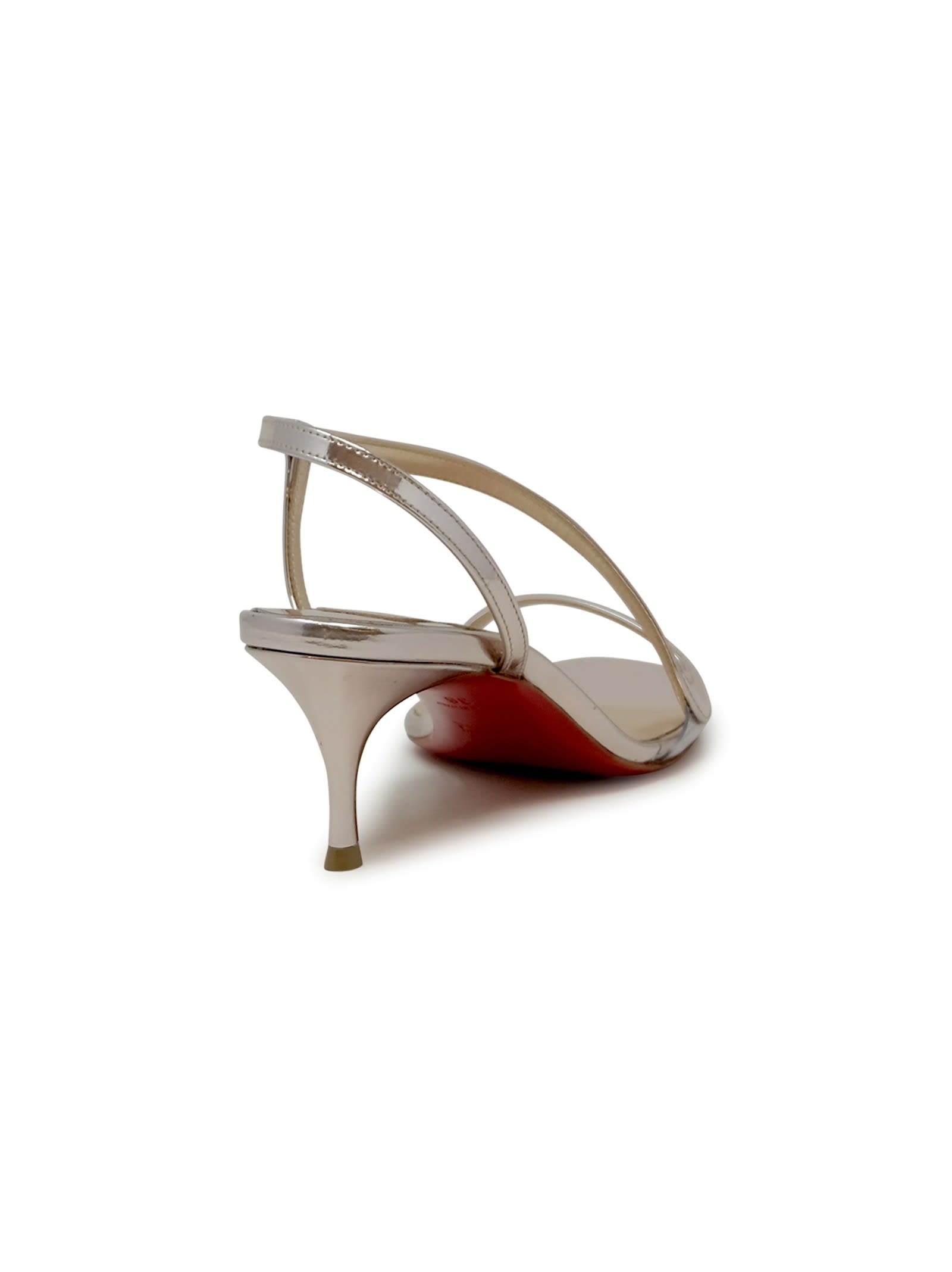 Christian Louboutin Vintage Rose Pvc Leather Rosalie 55 Sandals In Pink