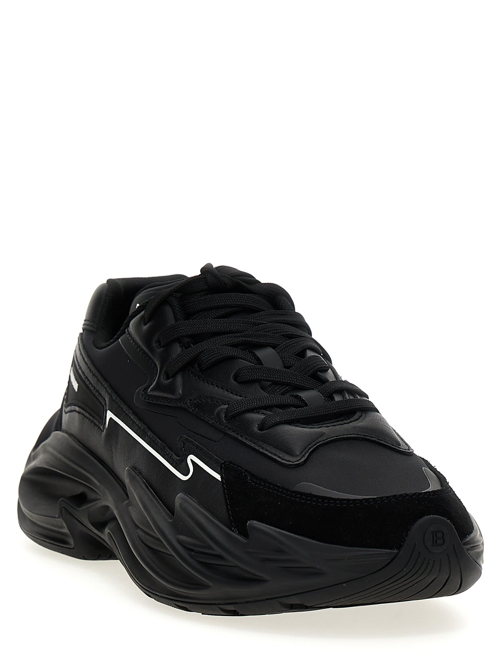 Shop Balmain Run-row Sneaker In Black