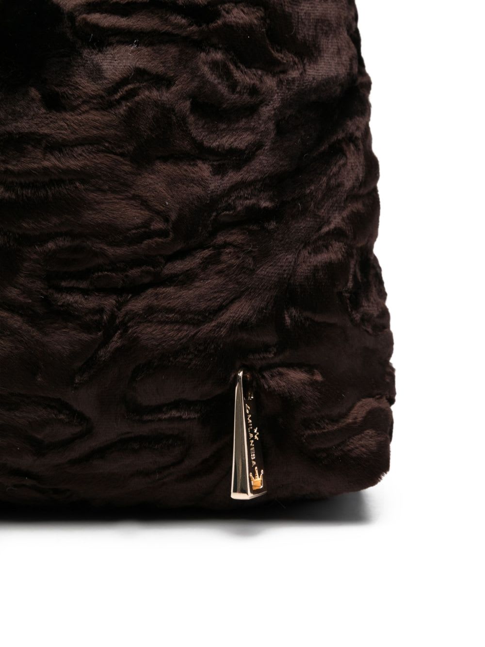 La Milanesa Small Shoulder Bag Featuring Metallic Detail In Brown