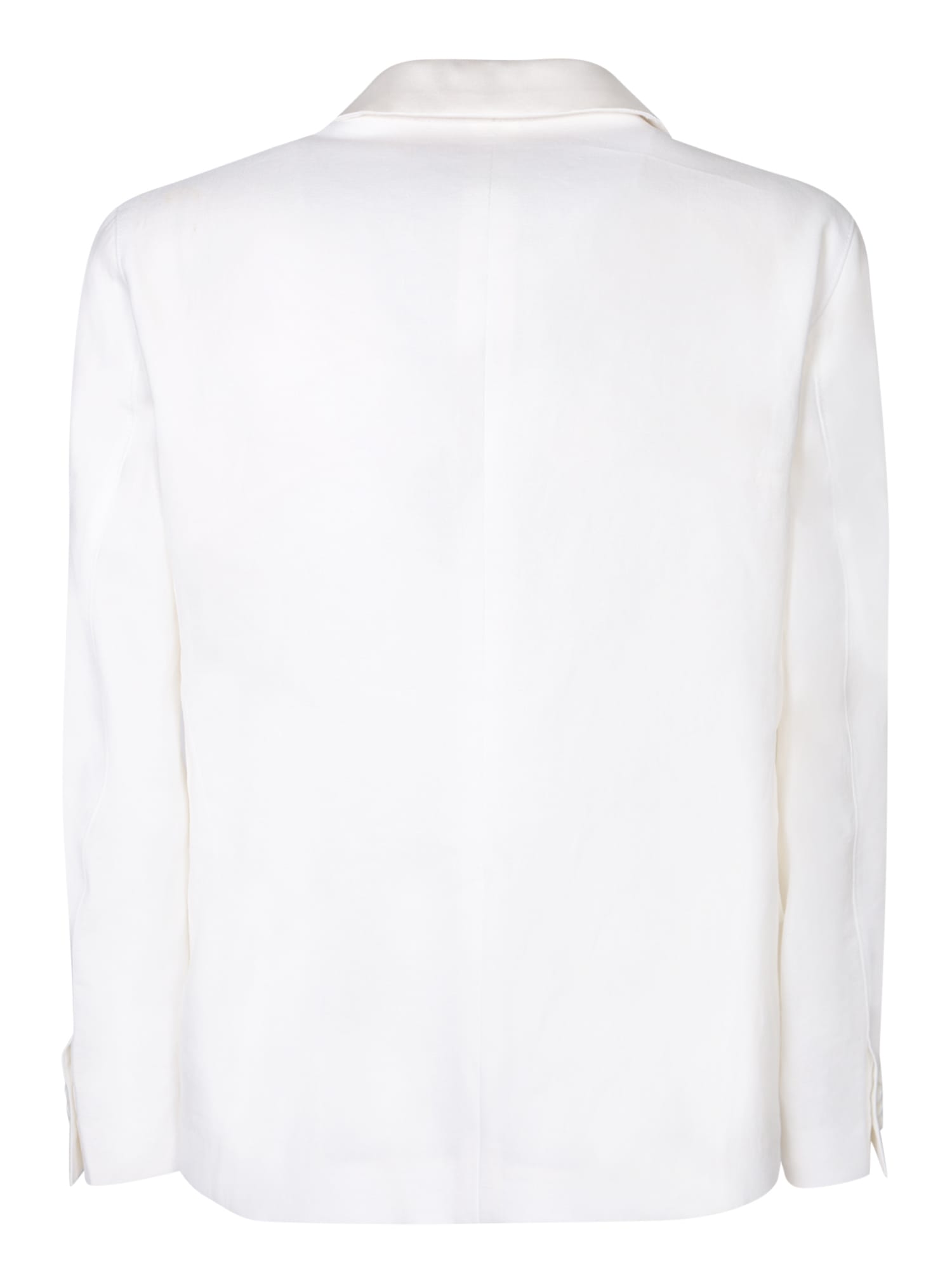 Shop Giorgio Armani Elegant White Jacket In Grey