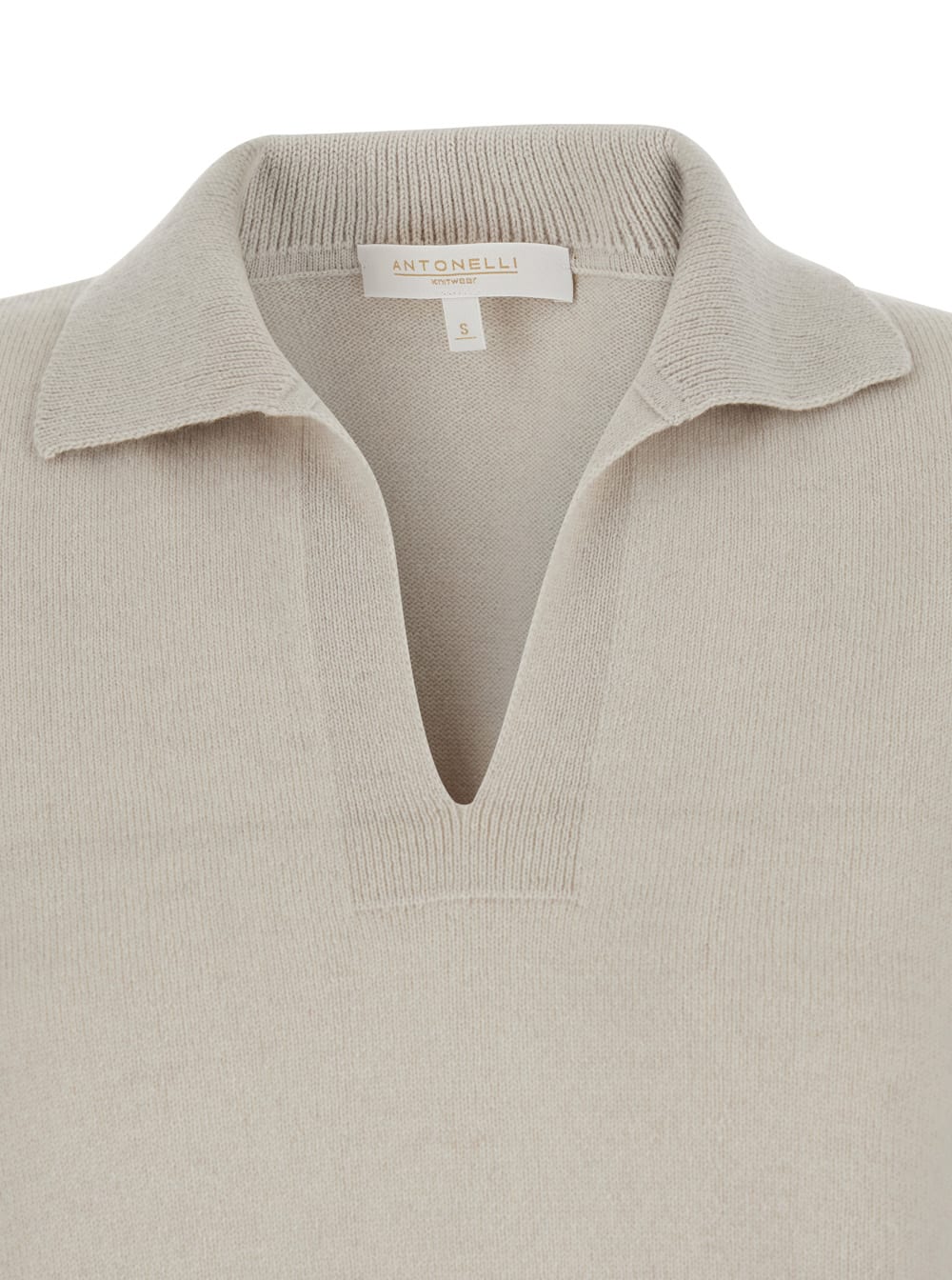 Antonelli V-neck Long-sleeve Knitted Sweater In Neutral