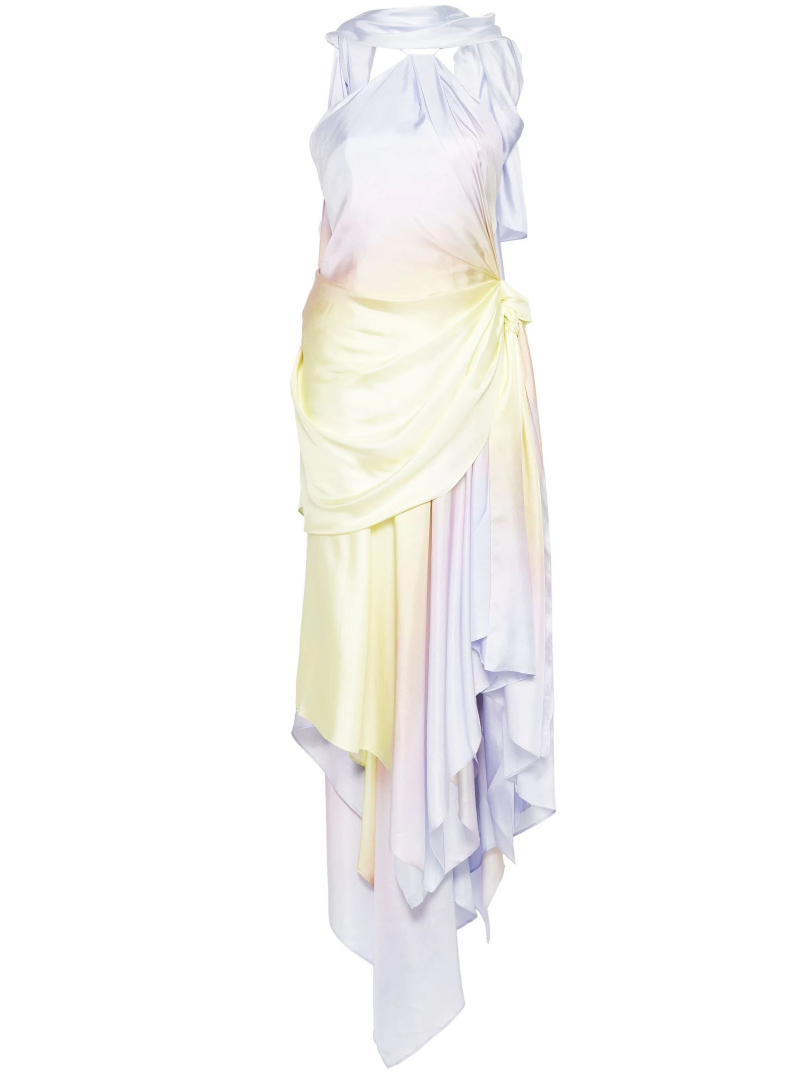 Zimmermann Harmony Draped Silk Midi Dress In Lilac