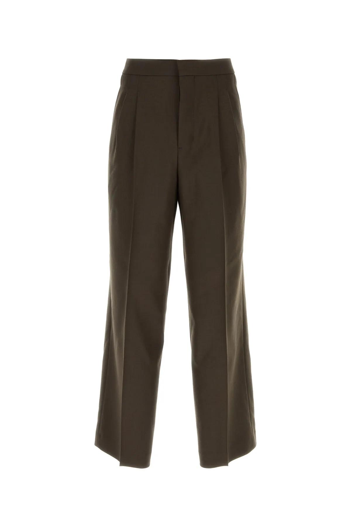 Shop Ami Alexandre Mattiussi Chocolate Wool Pant In Brown