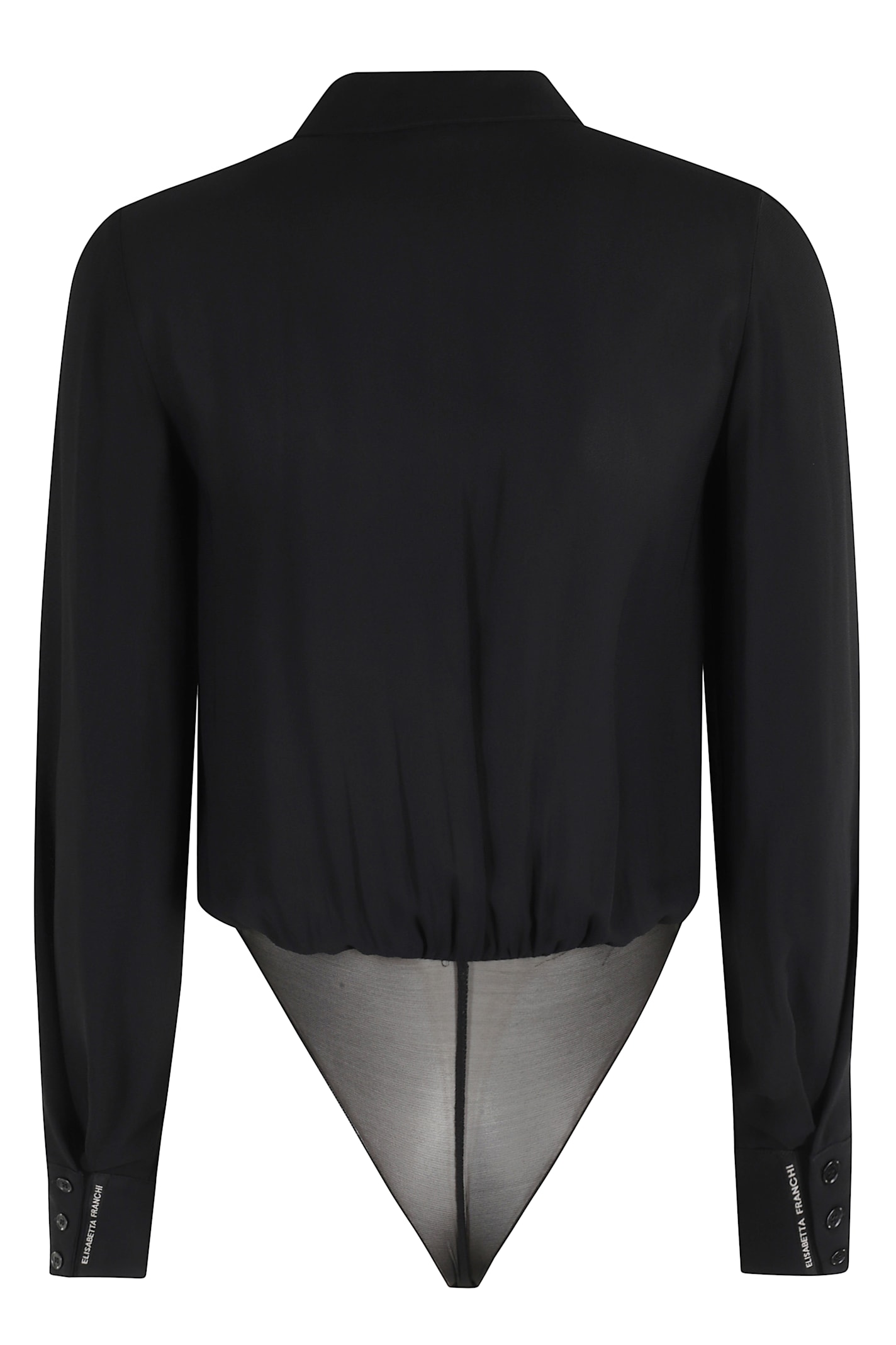 Elisabetta Franchi Twist-front Button Bodysuit In Black