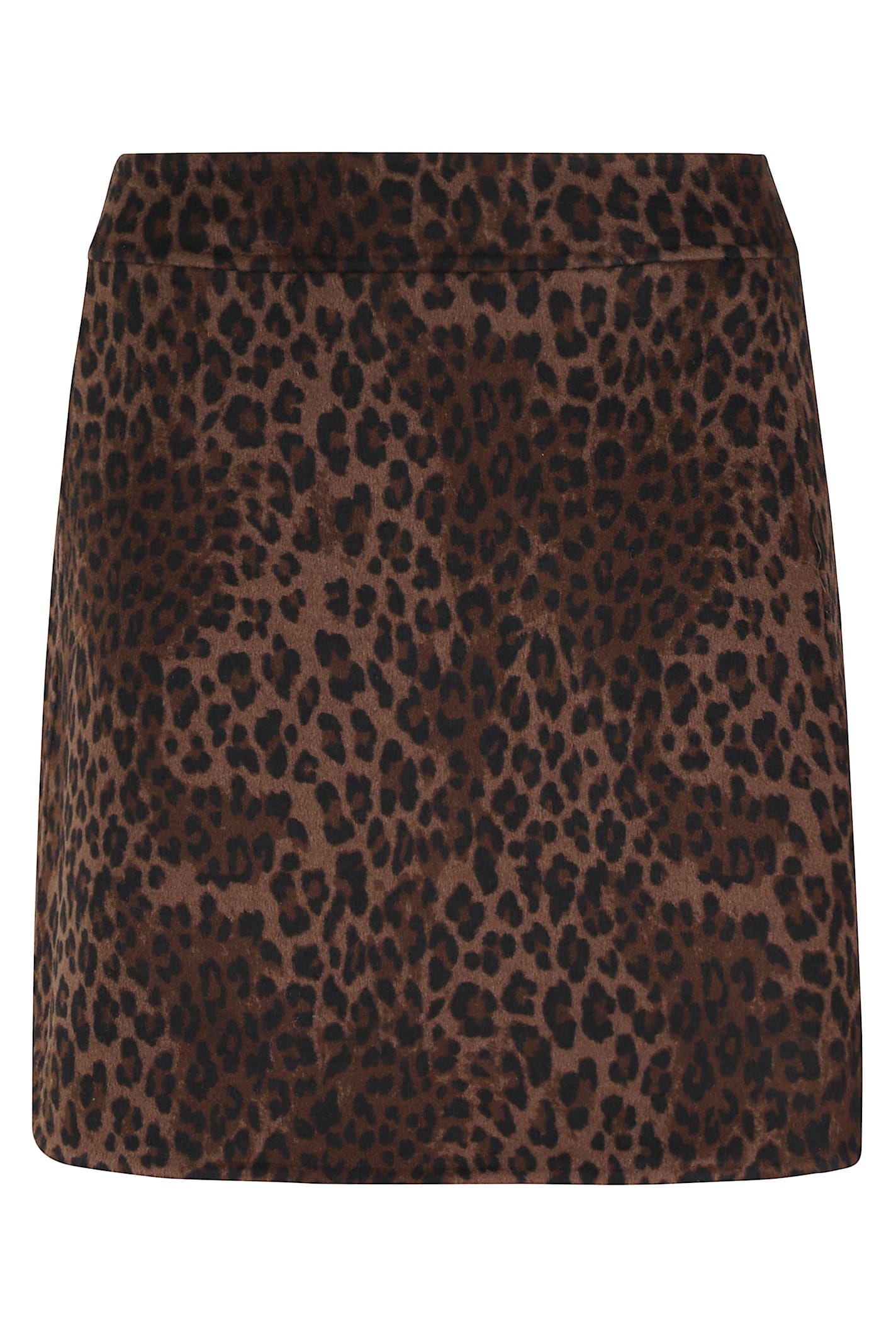 Mc2 Saint Barth Eira Leopard Mini Skirt In Brown