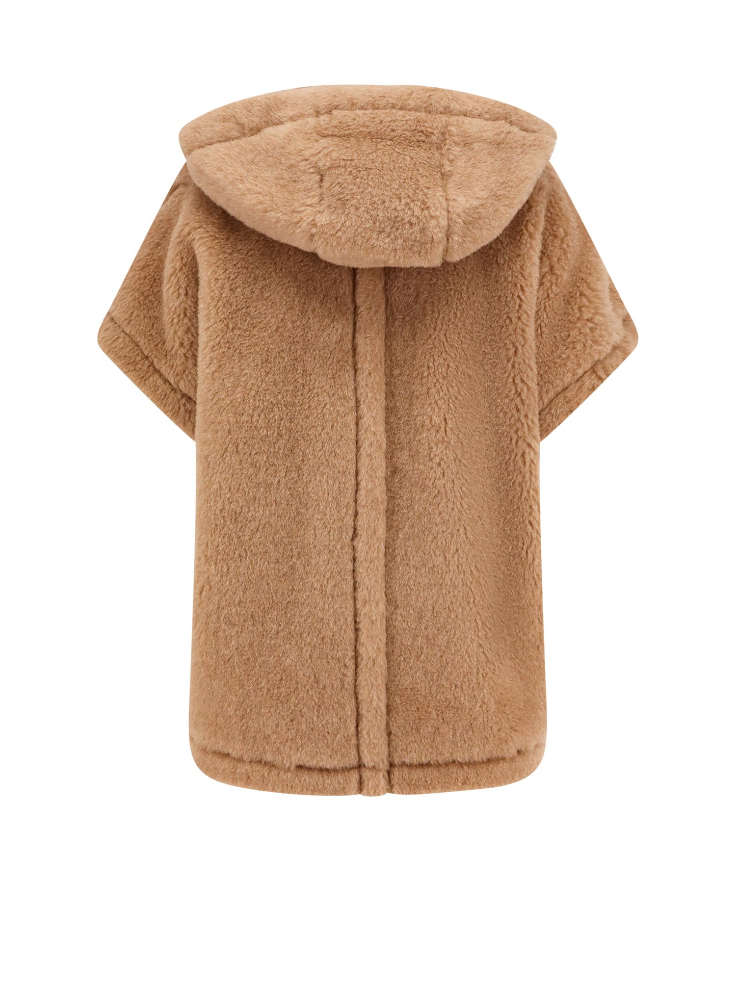 Max Mara Woolly Poncho4 In Beige