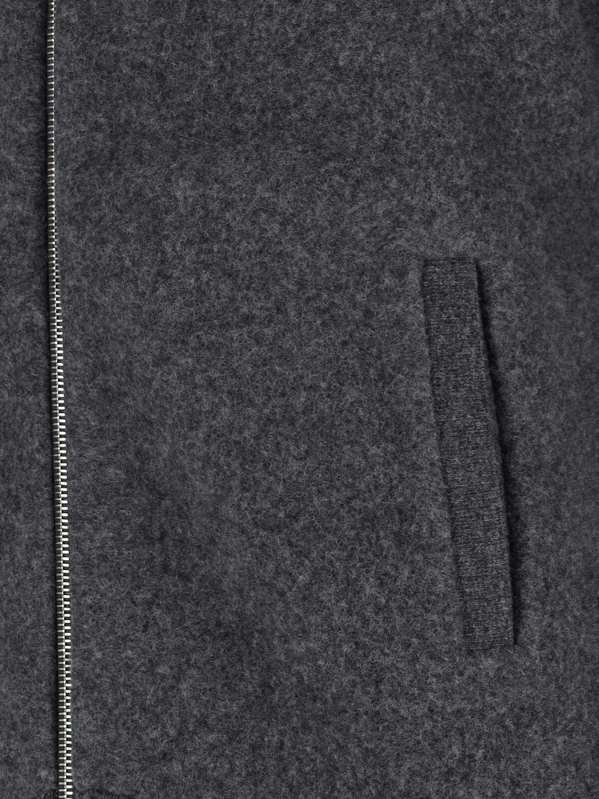 Thom Browne Grey Wool Zip-up Cardigan In Gray