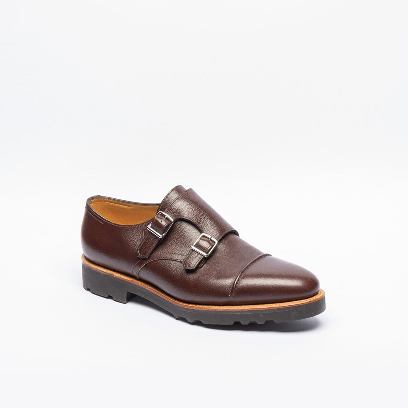 William Ii Brown Buffalo Calf Monk Strap Shoe