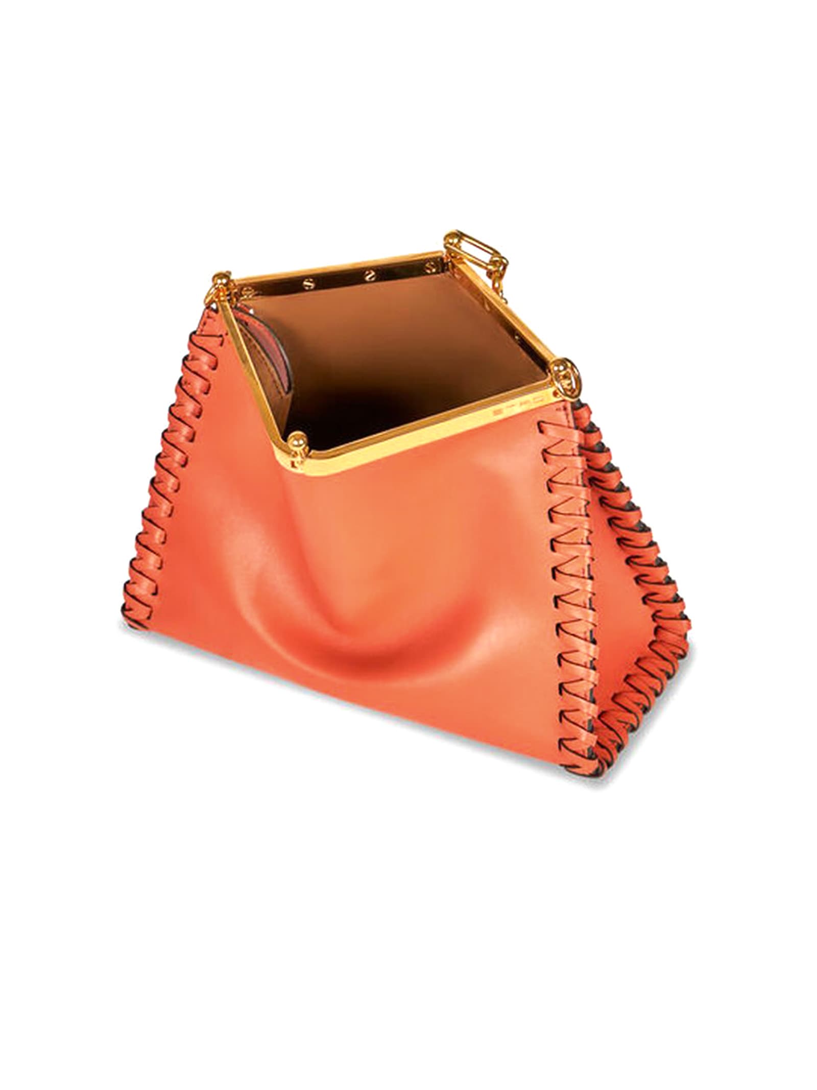 Shop Etro Medium Vela Bag In Orange Leather