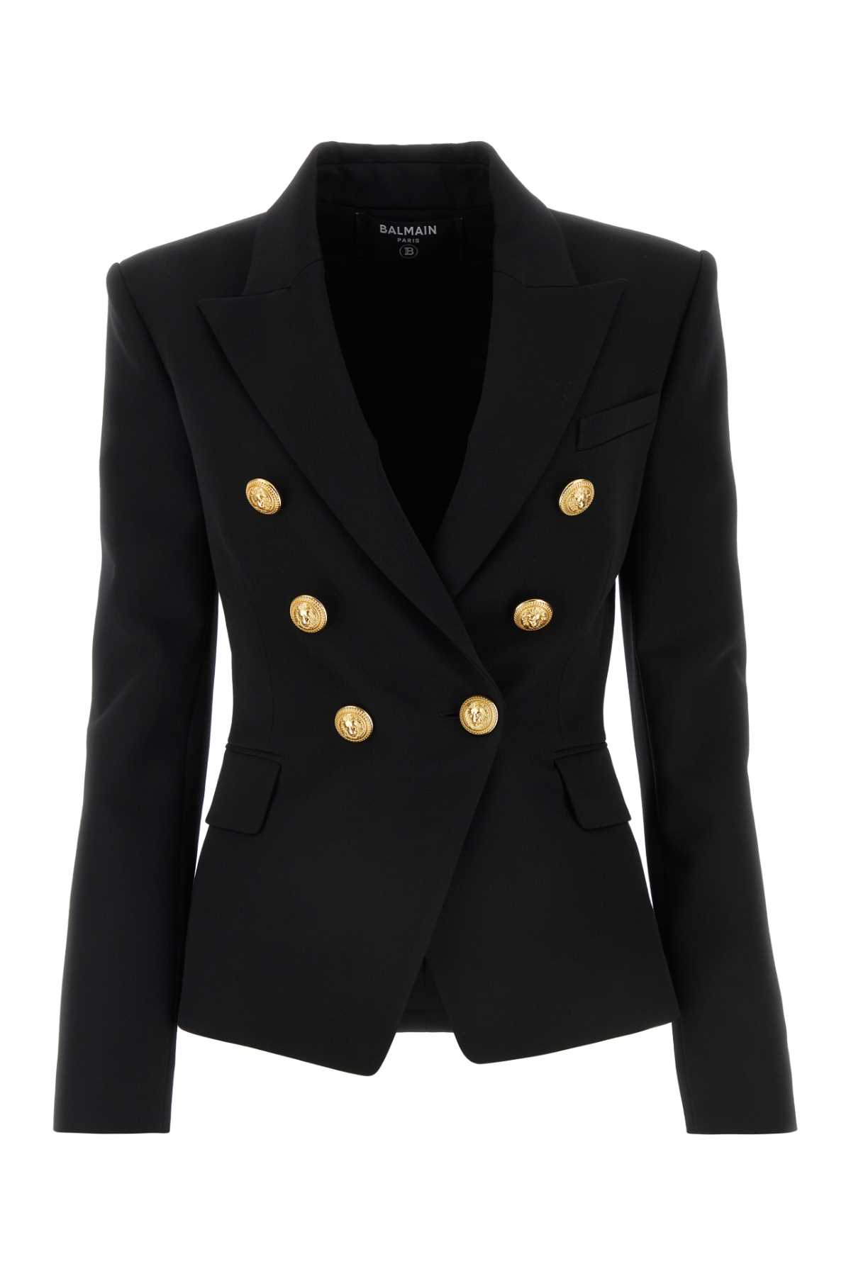 Balmain Black Wool Blazer In Noir