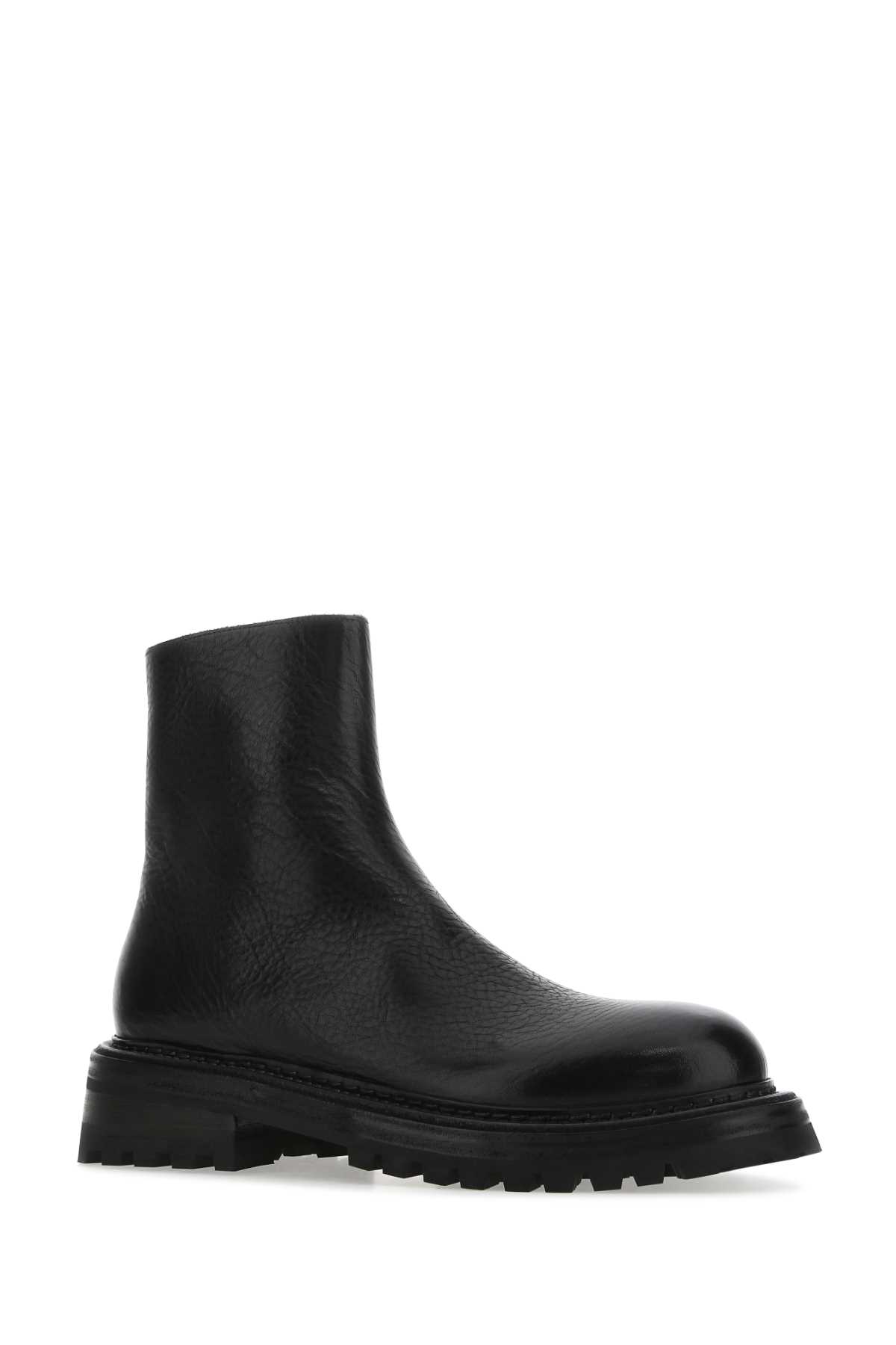 Shop Marsèll Black Leather Ankle Boots In 666
