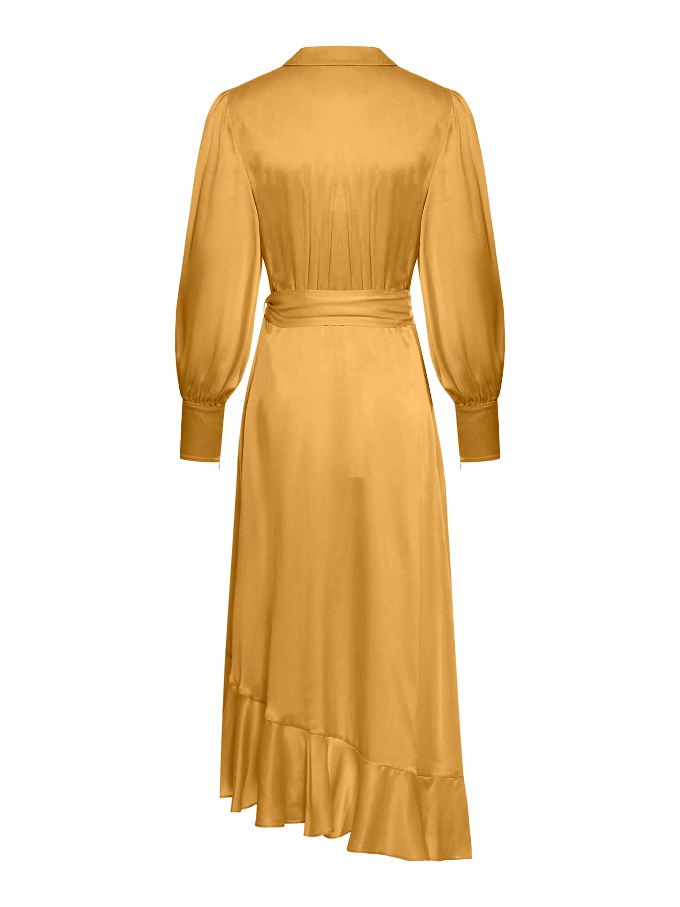 Shop Zimmermann Silk Wrap Midi Dress In Hon Honey