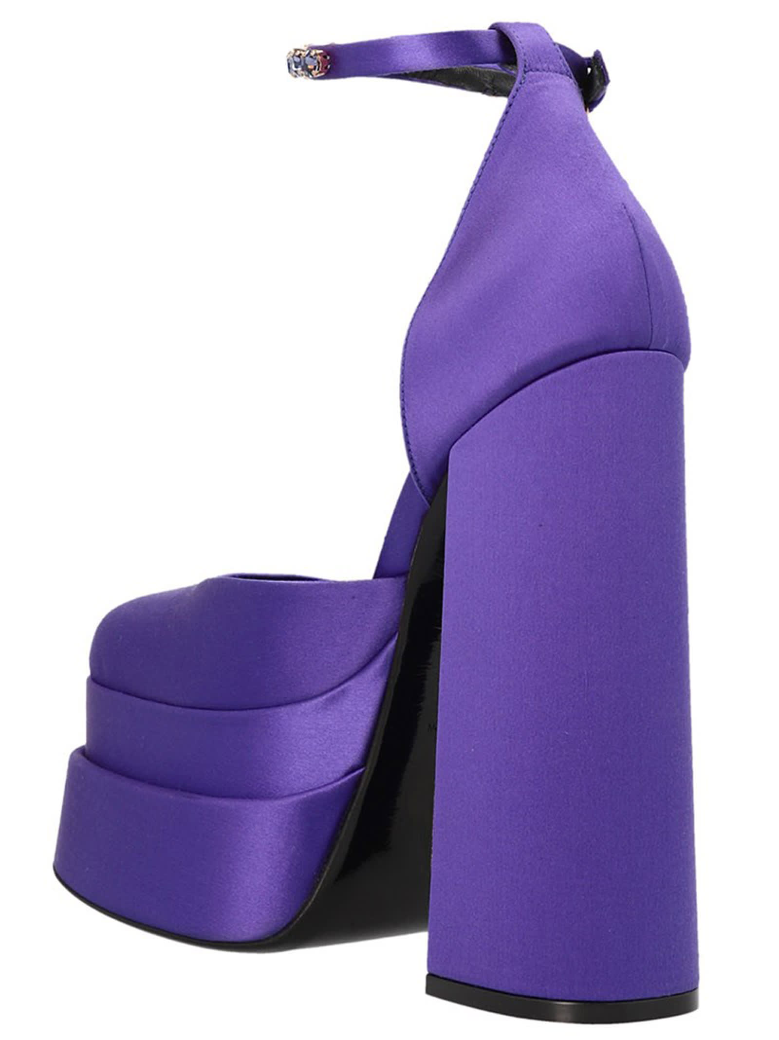 Versace Medusa Aevitas Platform Satin Pumps In Multi