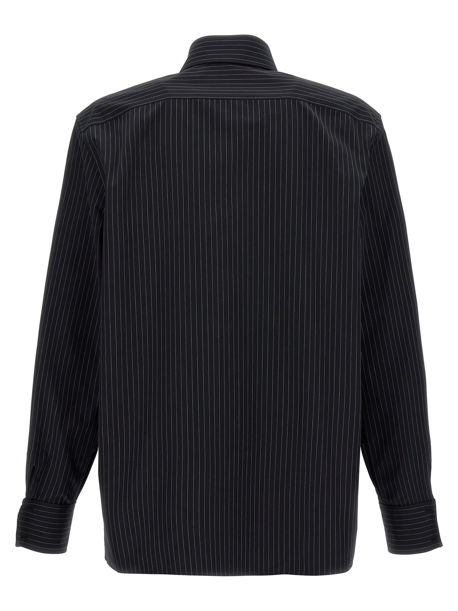 Shop Saint Laurent Striped Shirt In White/black