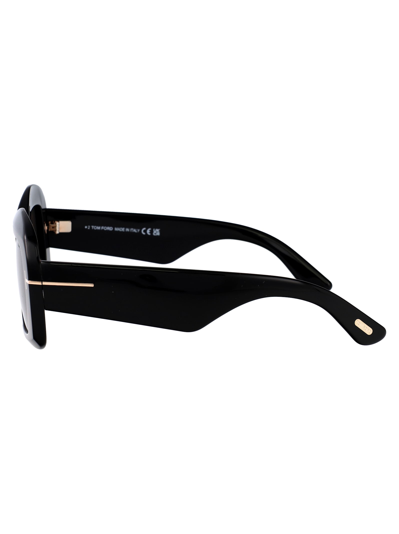 Tom Ford Eyewear Rectangle-frame Sunglasses In Nero Lucido / Fumo