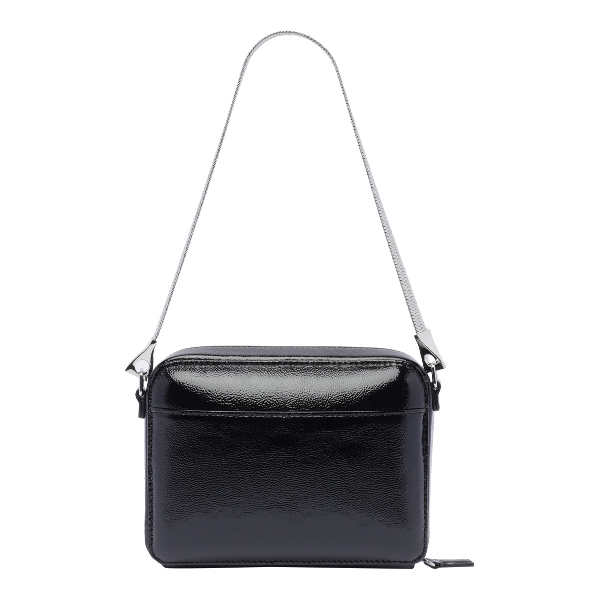 Shop Courrèges Mirror Chained Cloud Bag In Black