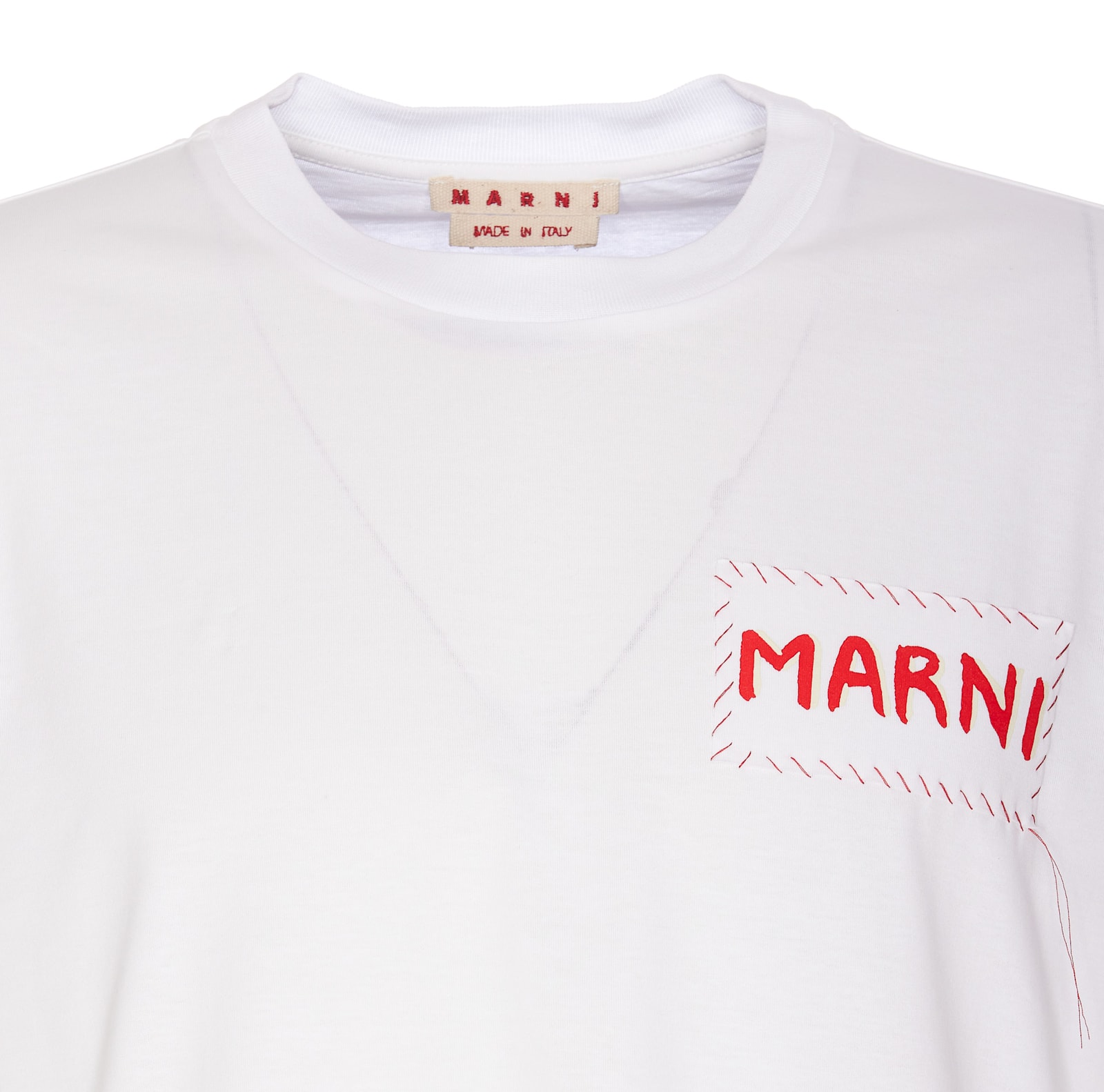 Shop Marni Patch T-shirt In White