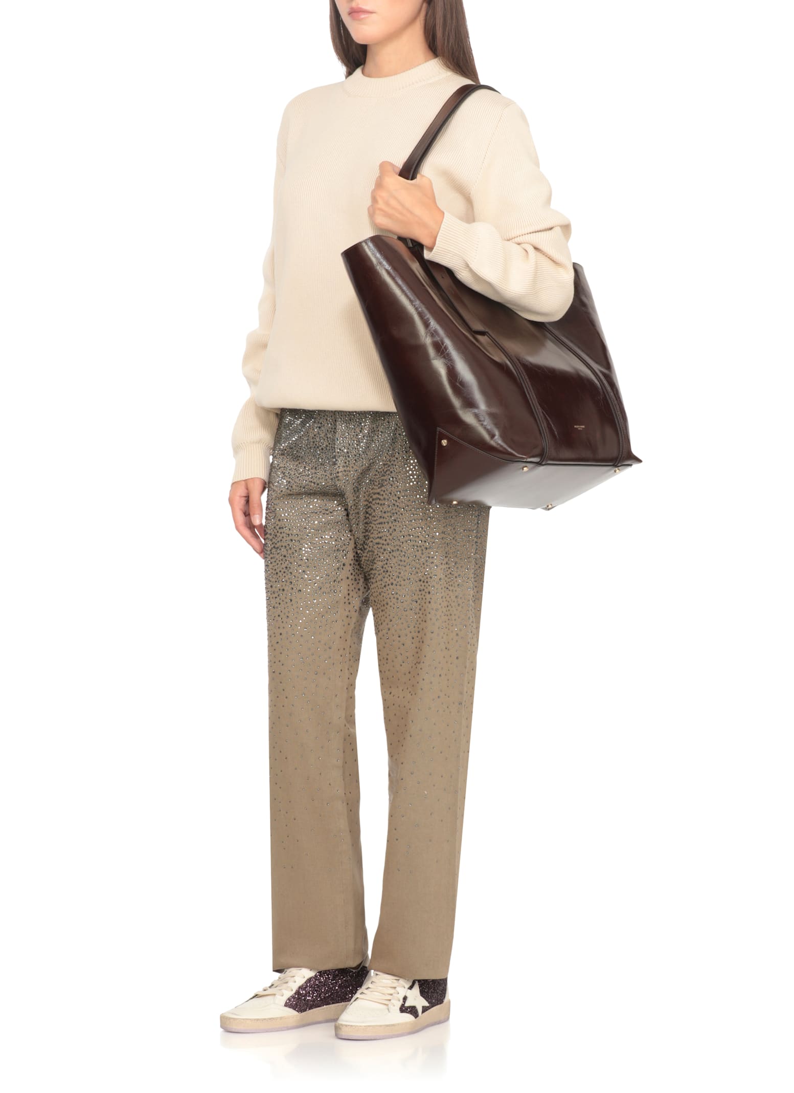 Golden Goose Versatile Tote Bag Adjustable Straps In Burgundy