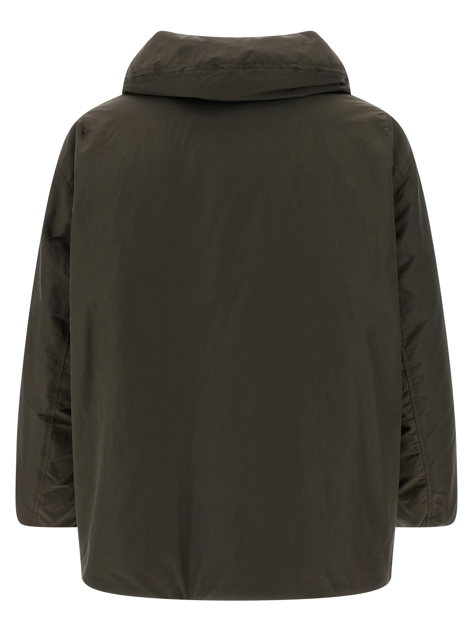 Lemaire Bubble Collar Down Jacket In Brown