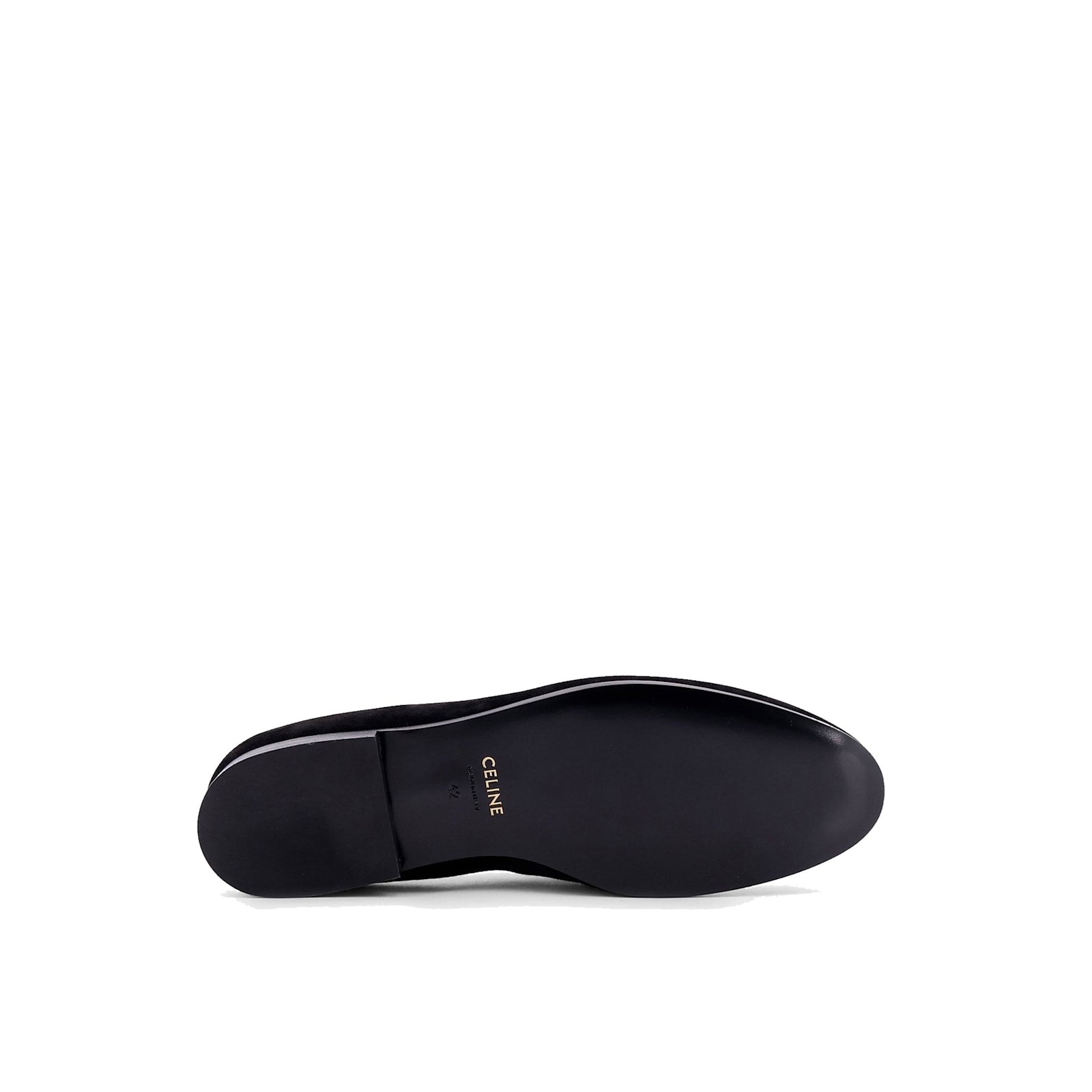 Celine Velvet Loafers With Embroidered Triomphe Logo Men In Black