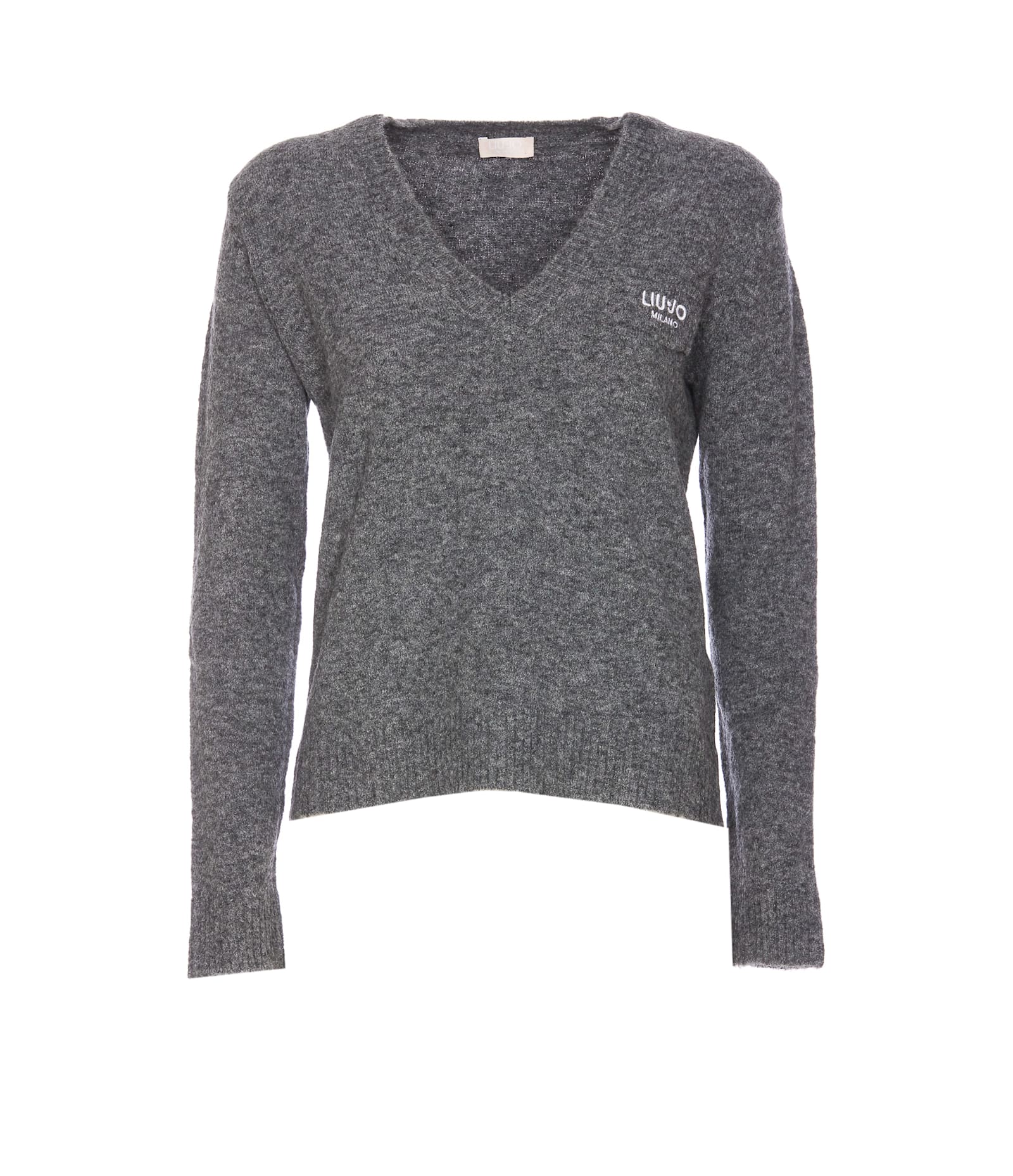 Liu •jo Logo Sweater In Grey