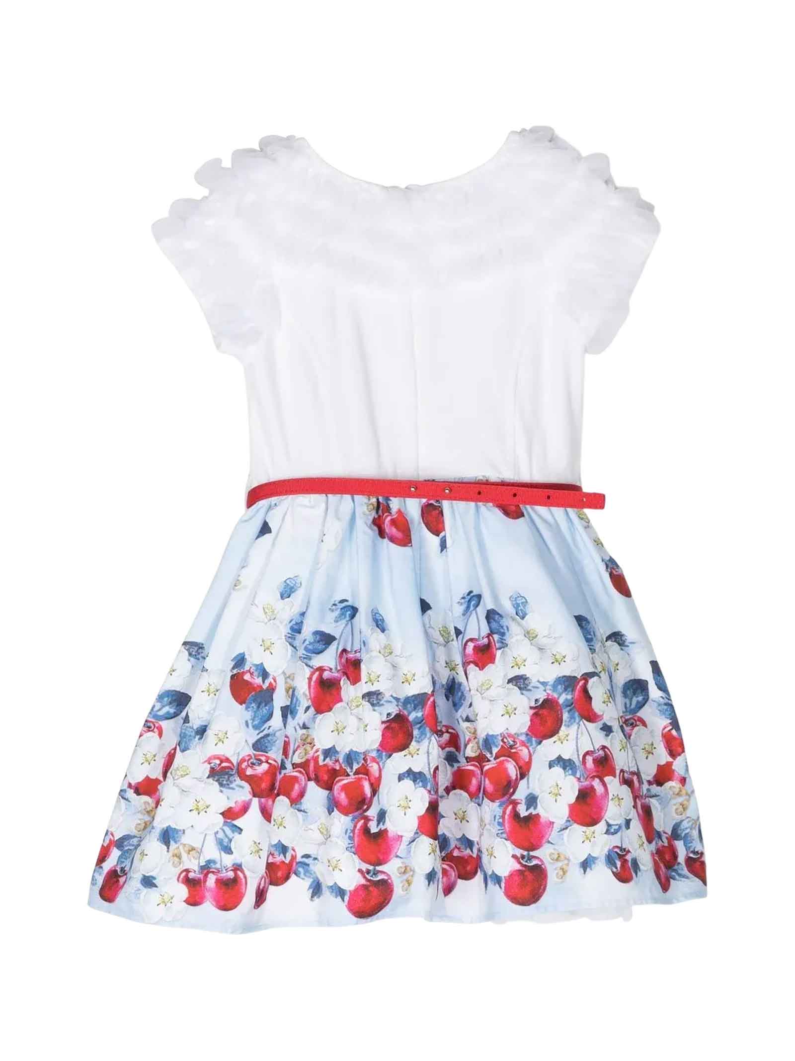 Monnalisa Kids' White Dress Girl In Bianco