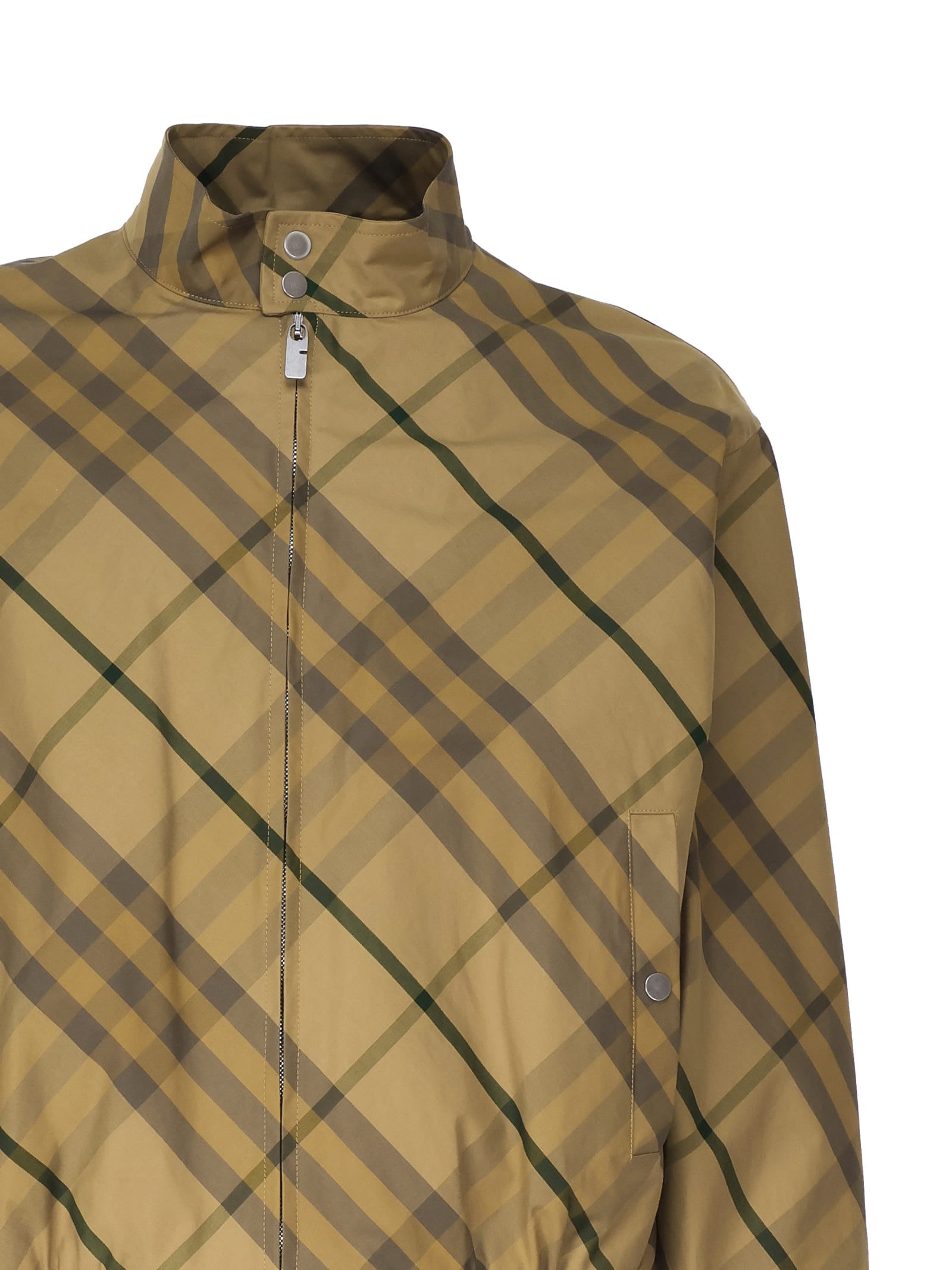 Shop Burberry Cotton Windbreaker Jacket In Vintage Check