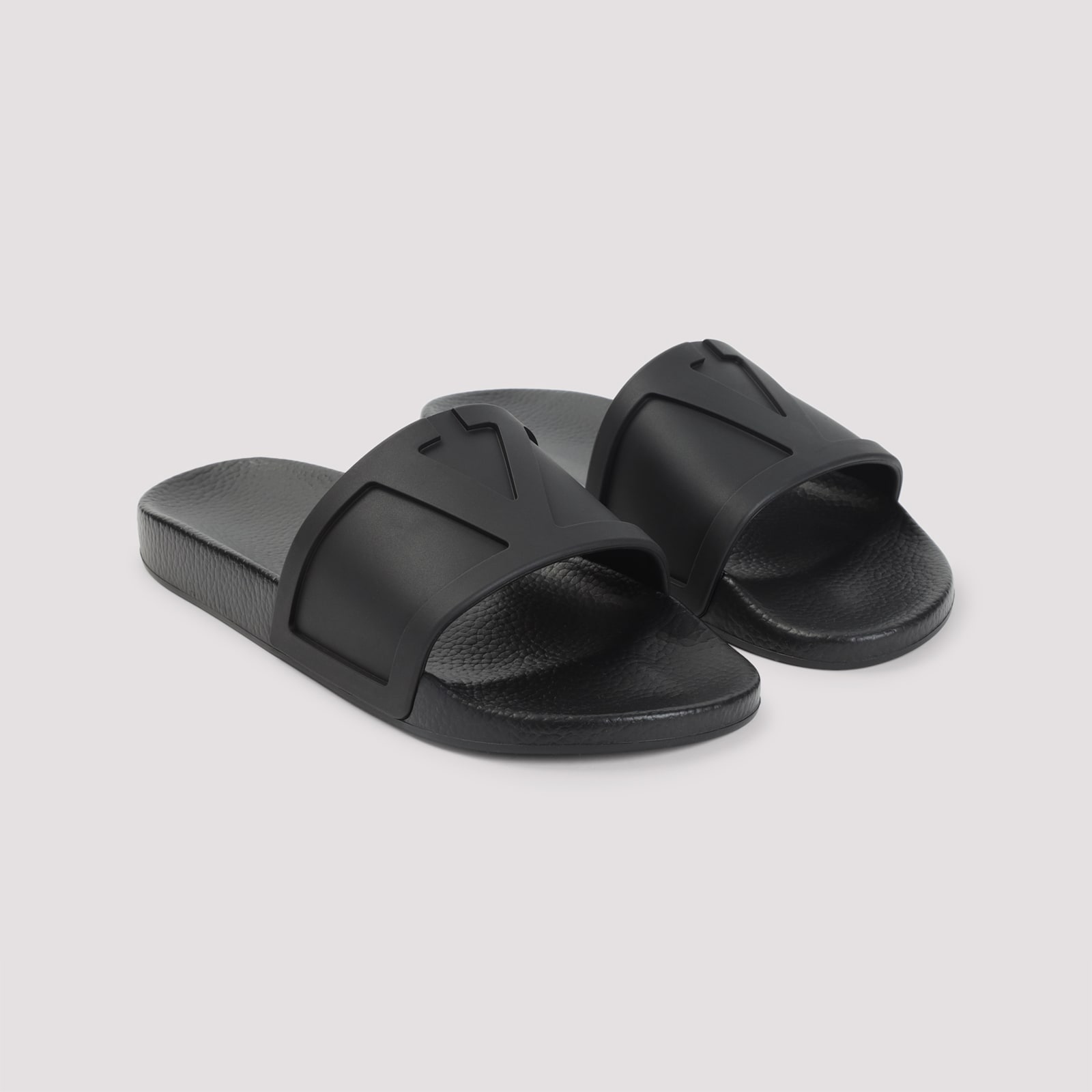 Valentino Pool Slide Coolside Slippers In Black