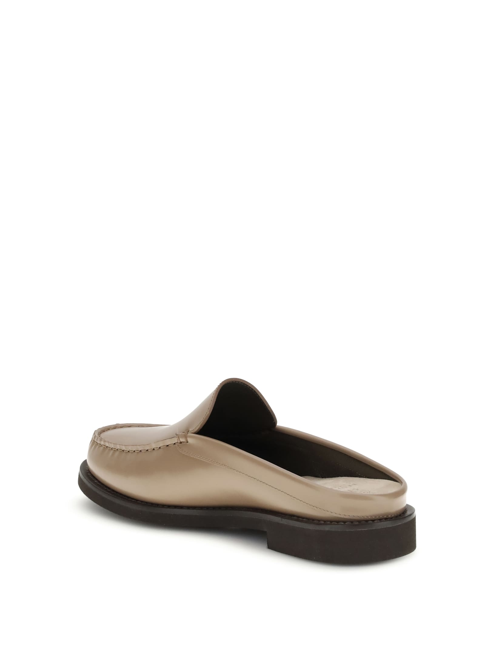 Brunello Cucinelli Women Leather Mules In Gray