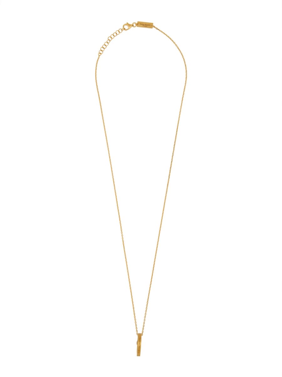 Shop Maison Margiela Logo Ring Necklace In Gold