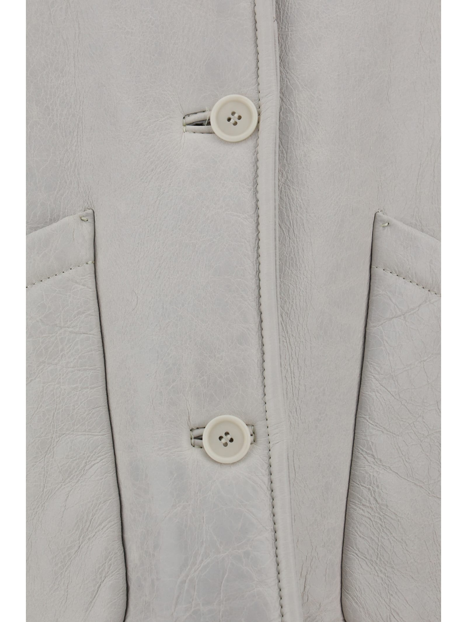 Shop Salvatore Santoro Leather Jacket In Ivory