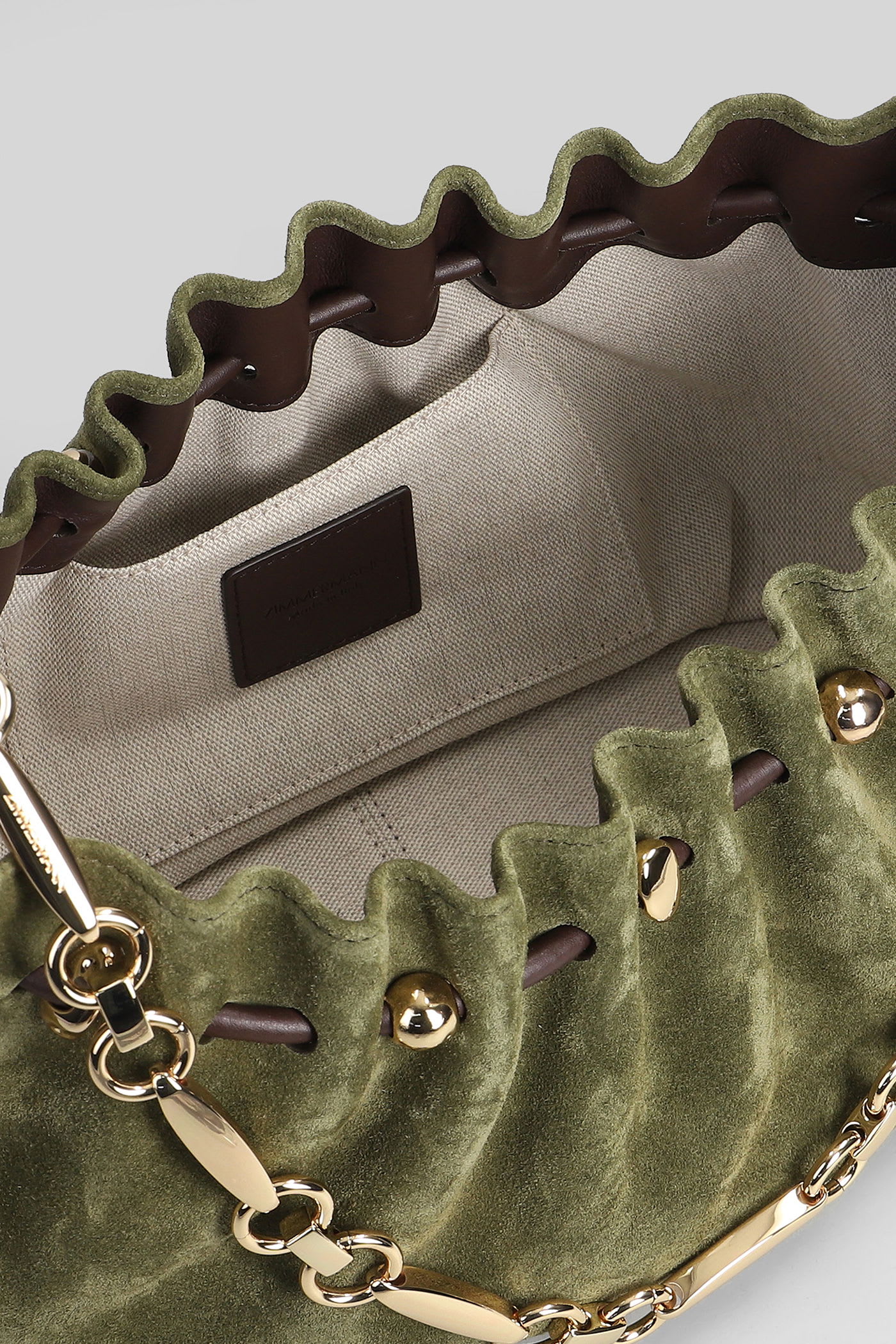 Zimmermann Halcyon Shoulder Bag In Green Leather In Green