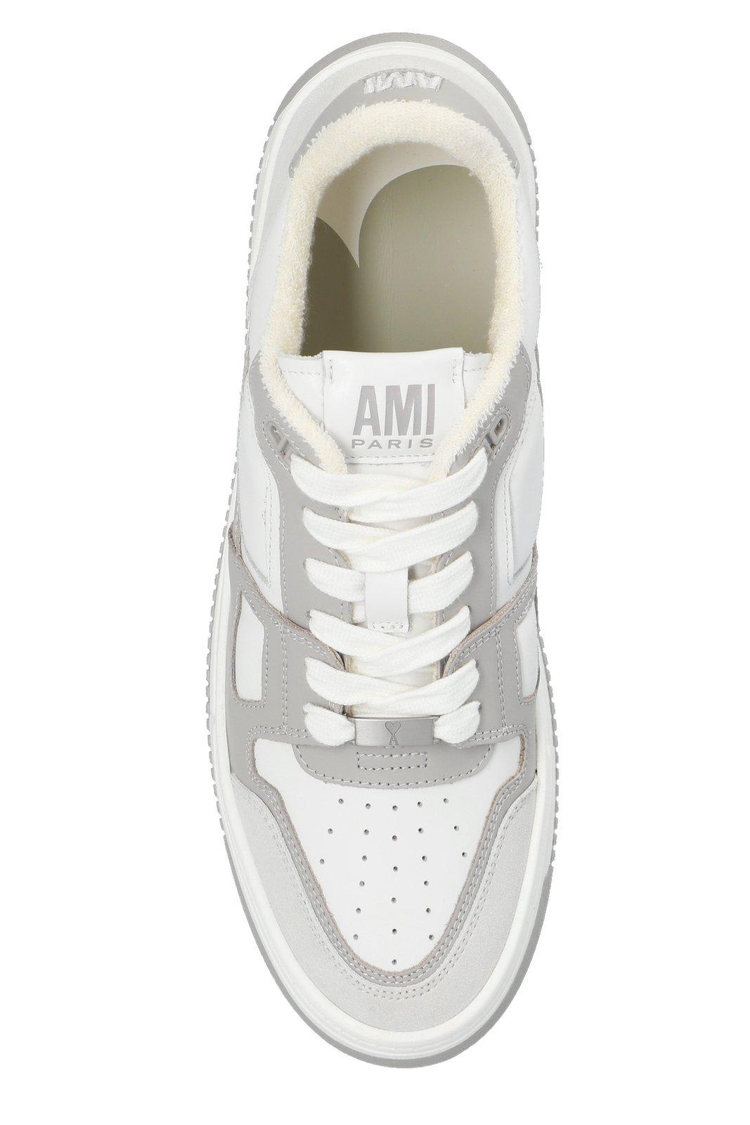 Shop Ami Alexandre Mattiussi Paris Colourblock Lace-up Sneakers In White