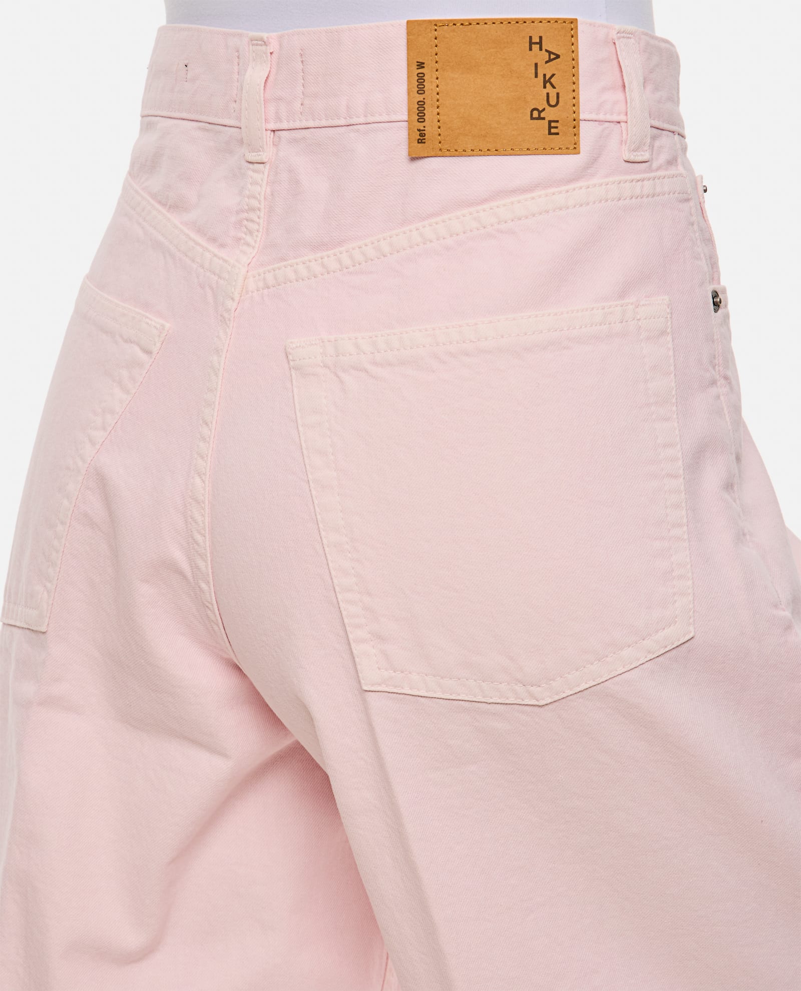 Shop Haikure Bethany Twill 45 Baggy Denim Pants In Pink