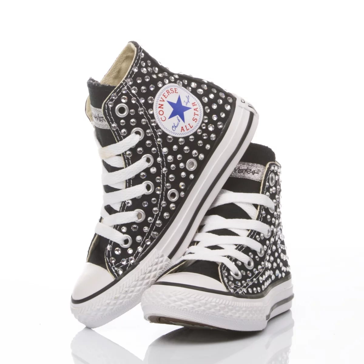 Shop Mimanera Converse Junior Swarovski Black