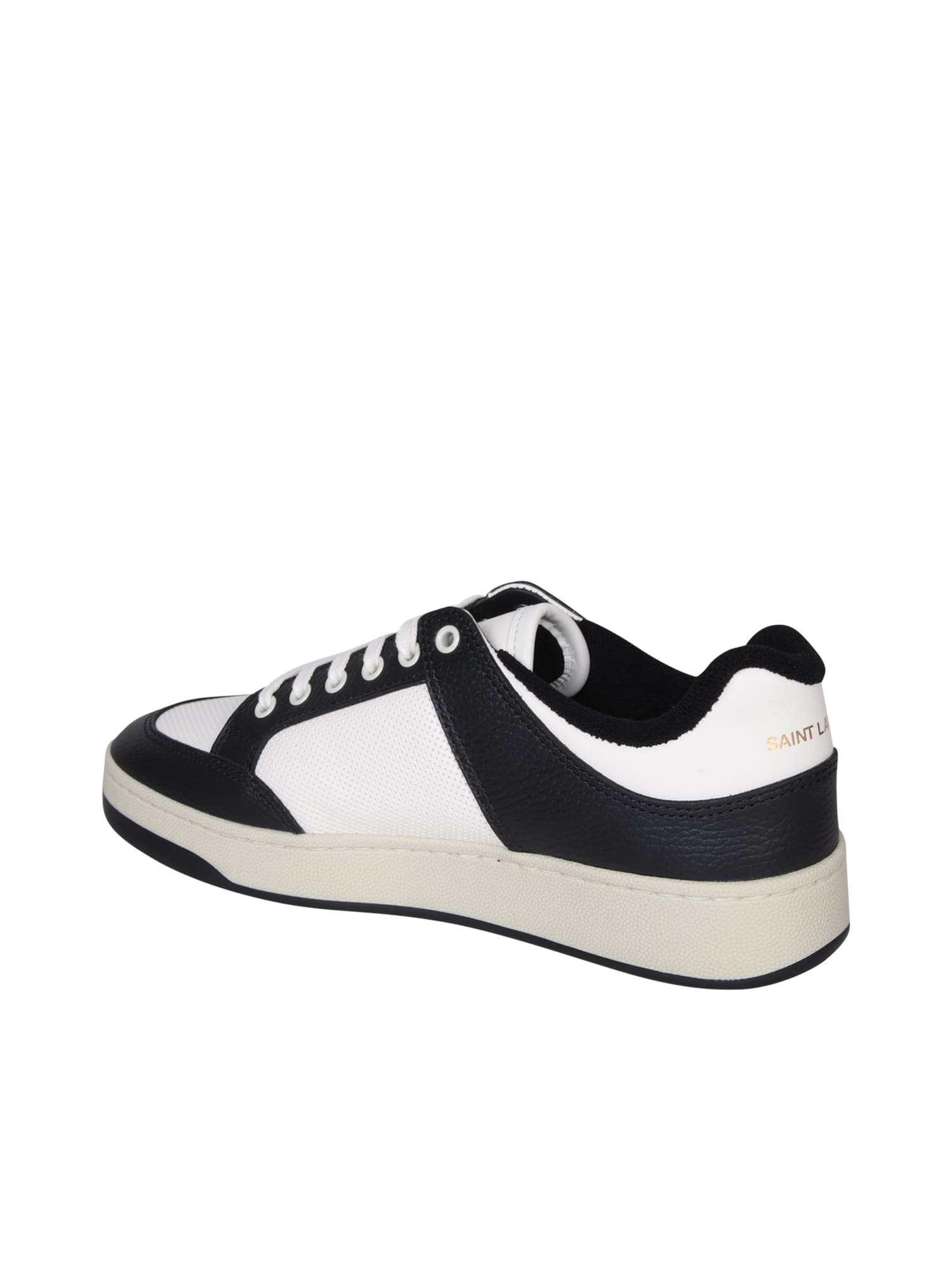 Shop Saint Laurent Sl/91 White/black Sneakers