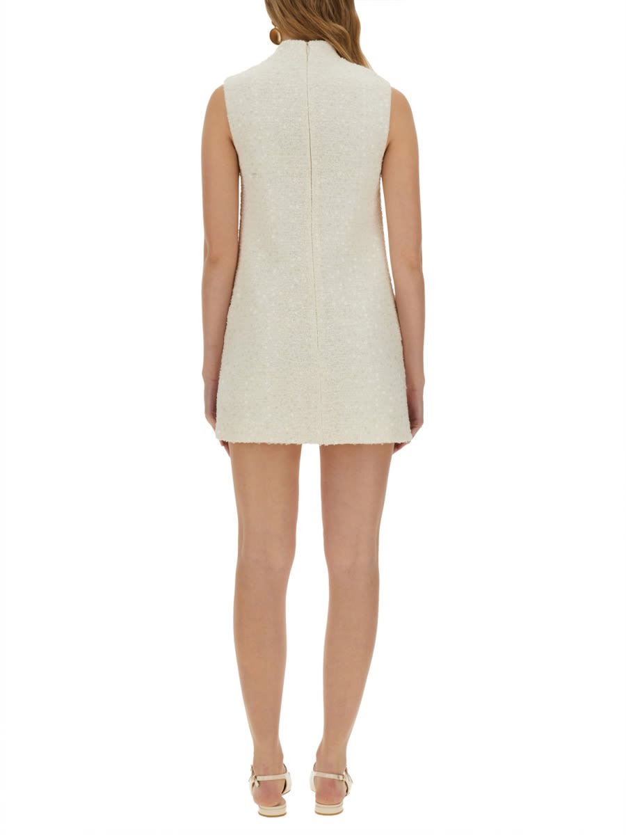 Self-portrait Mini Dress With Floral Pattern In Beige