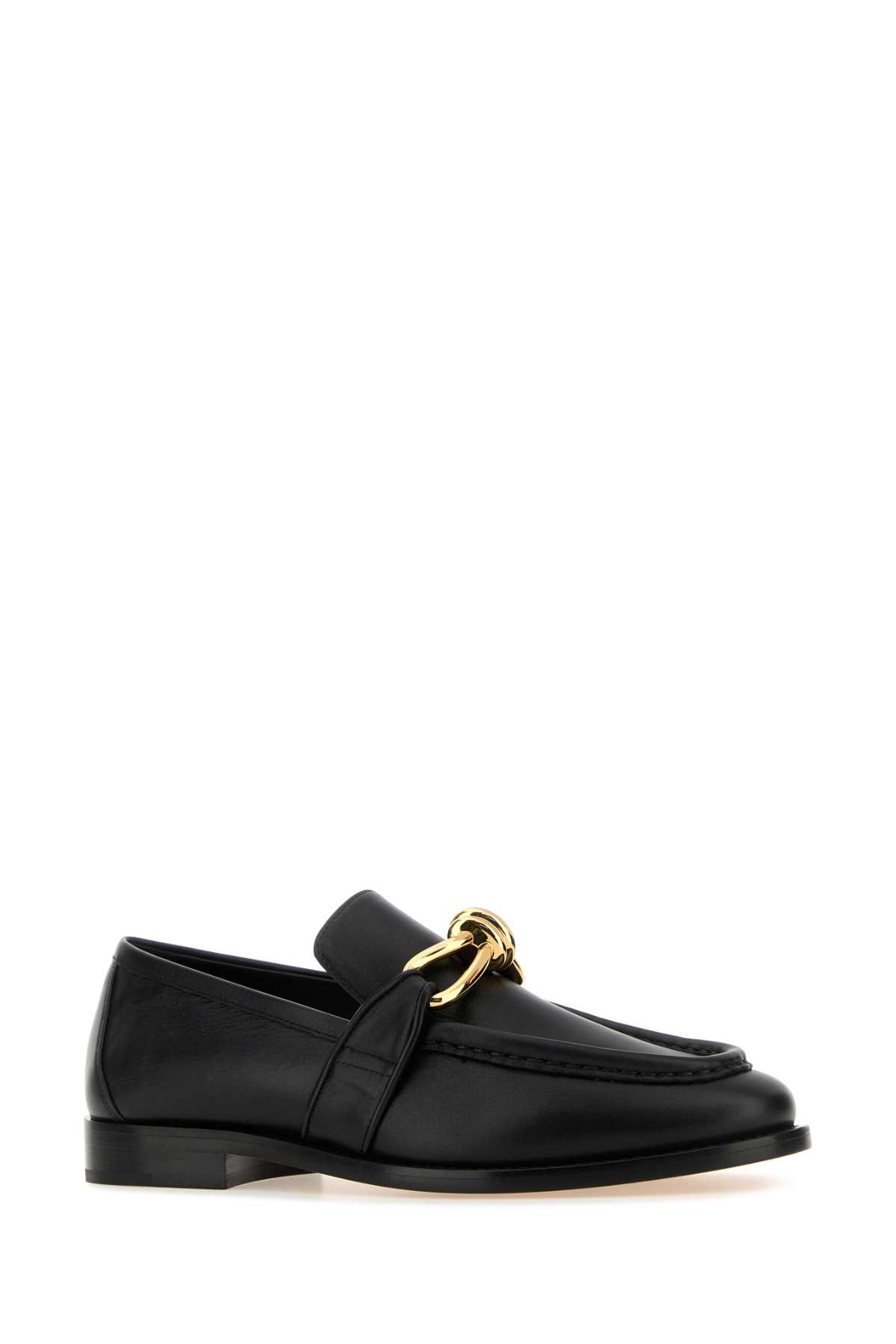 Shop Bottega Veneta Black Leather Astaire Loafers