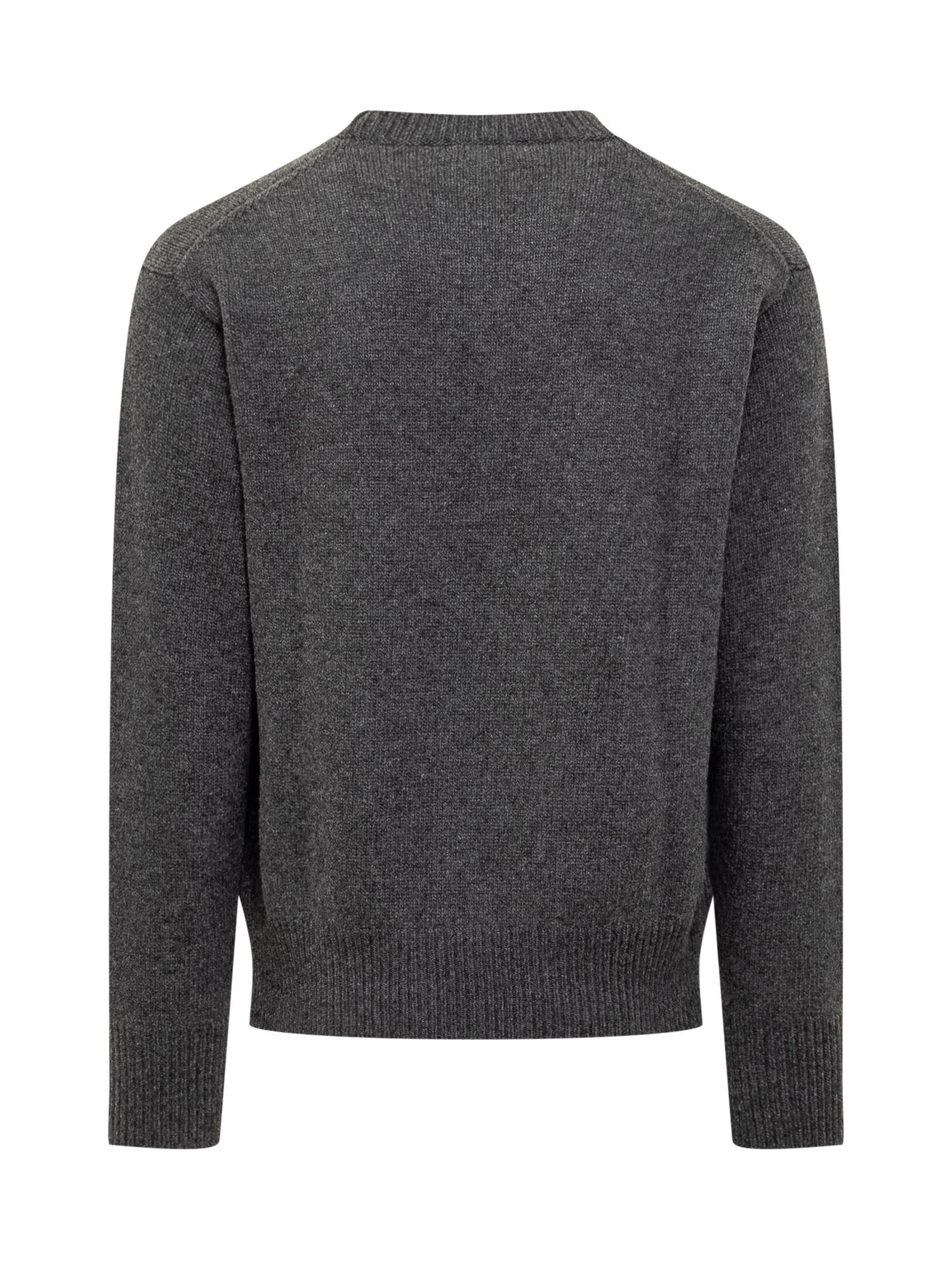 Shop Ferragamo Sweater In Charcoal Melange Nero