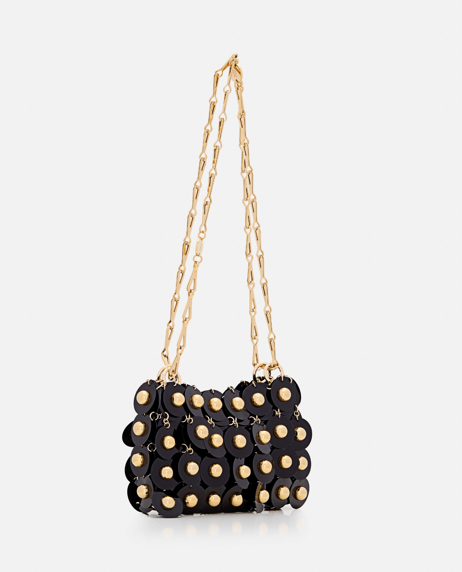 Shop Rabanne Sac A Main Metallic Discs Shoulder Bag In Black