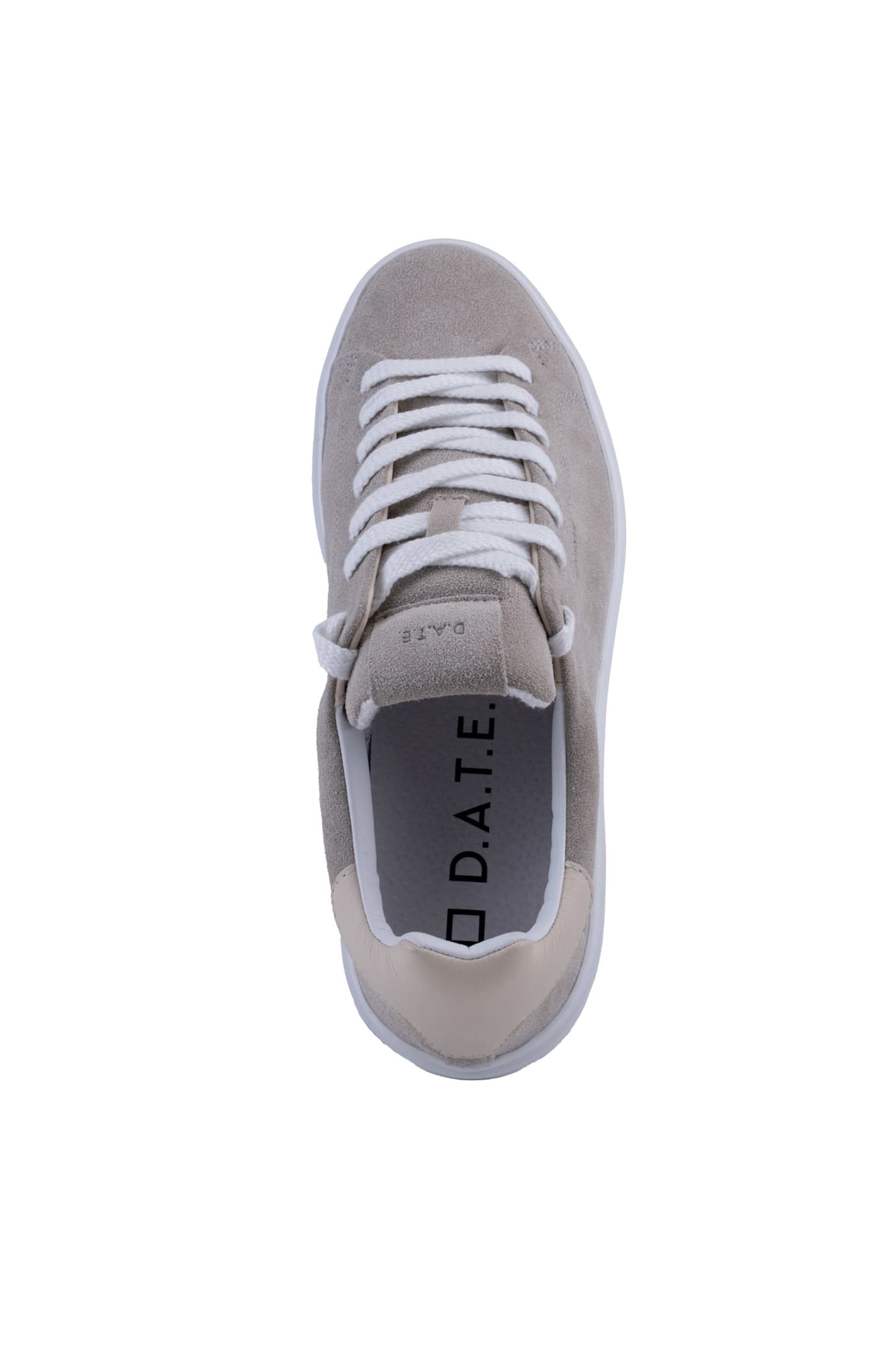 Date Levante Suede Sneakers In White-beige